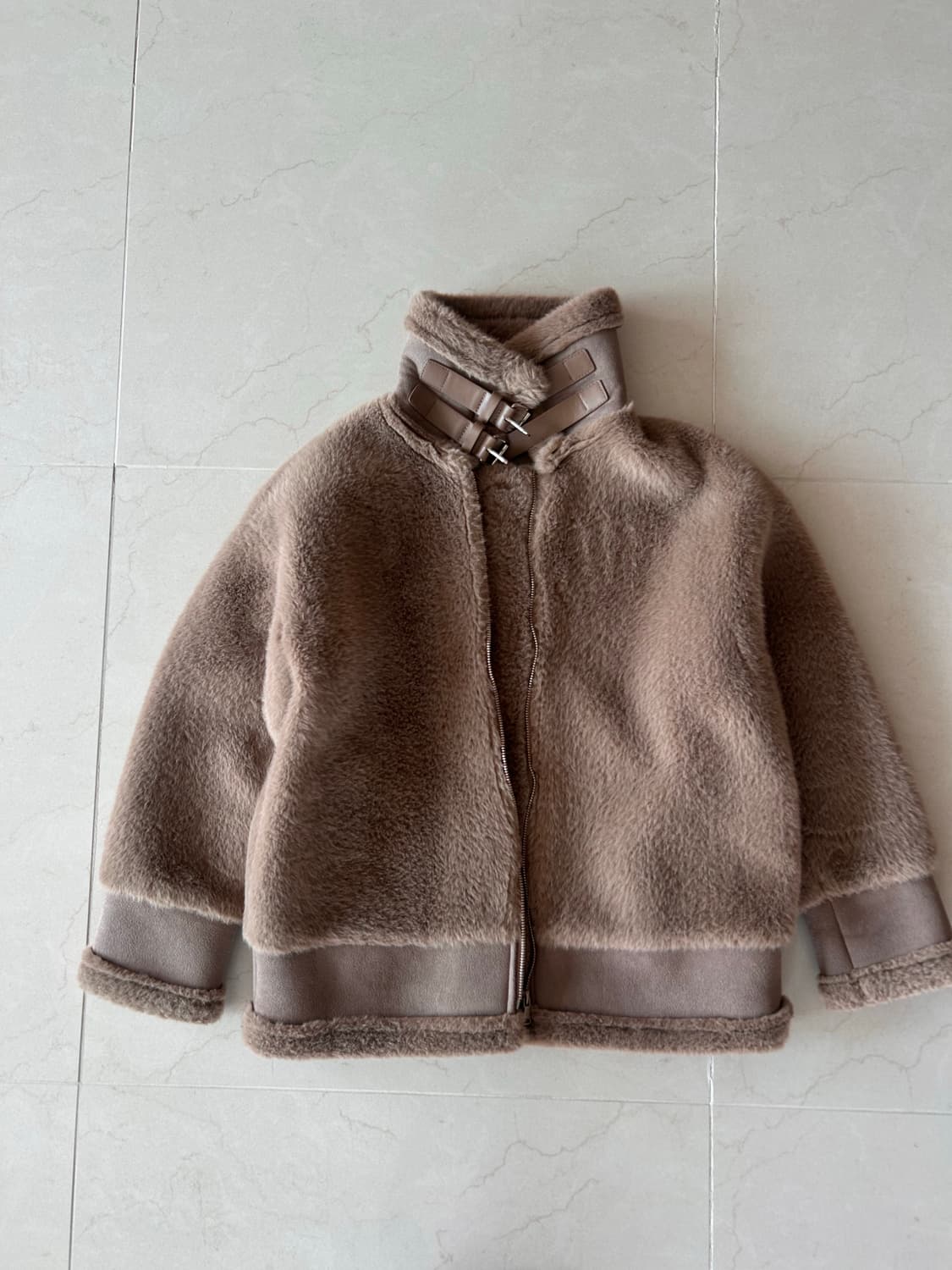 무스탕 퍼 자켓 브라운 상품이미지2