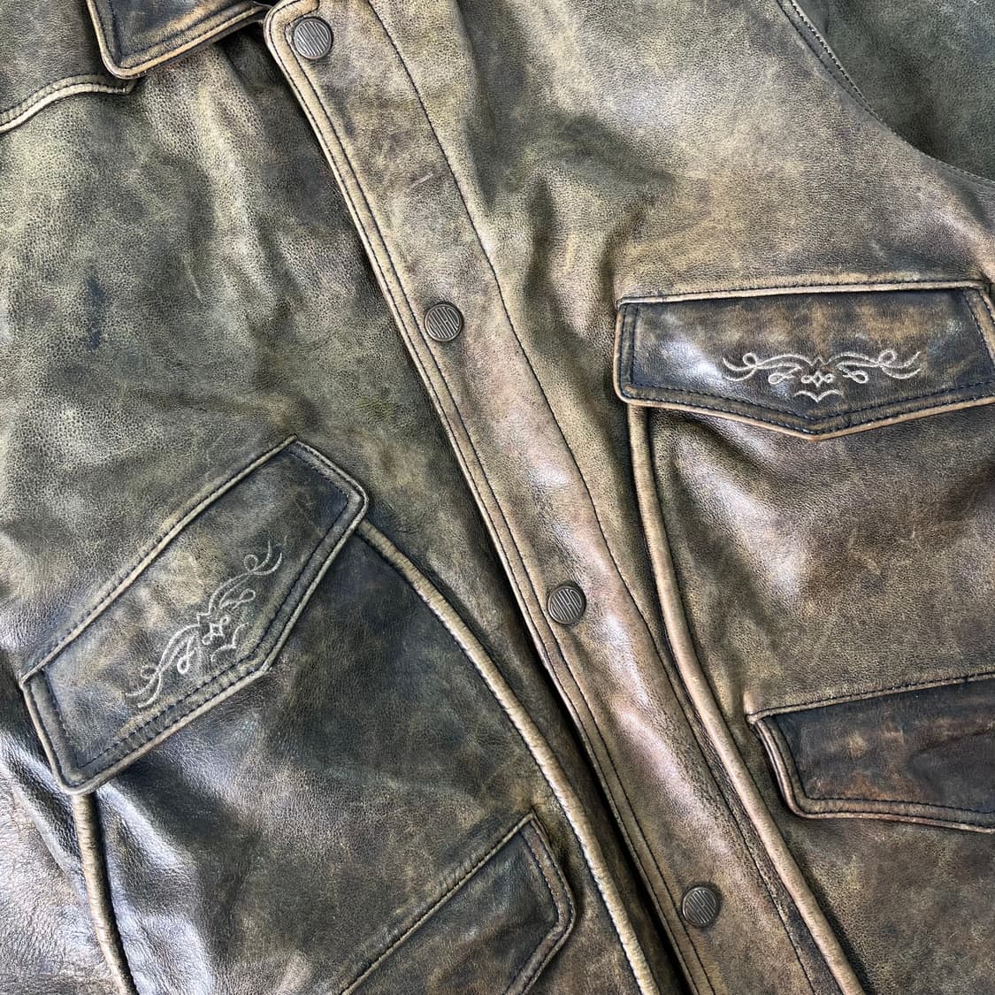 100 아메리칸 빈티지 90s 레더 자켓 상품이미지5