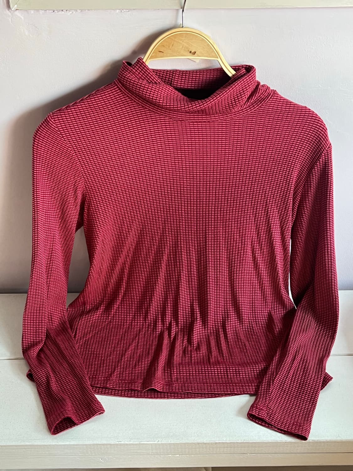 일본빈티지) 핑크 줄무늬 골지이너 상품이미지5