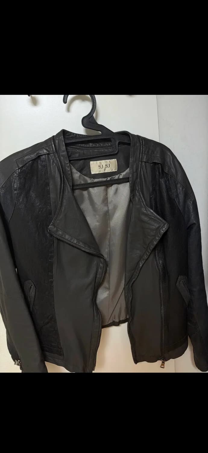 아야즈 블랙레더자켓 상품이미지1