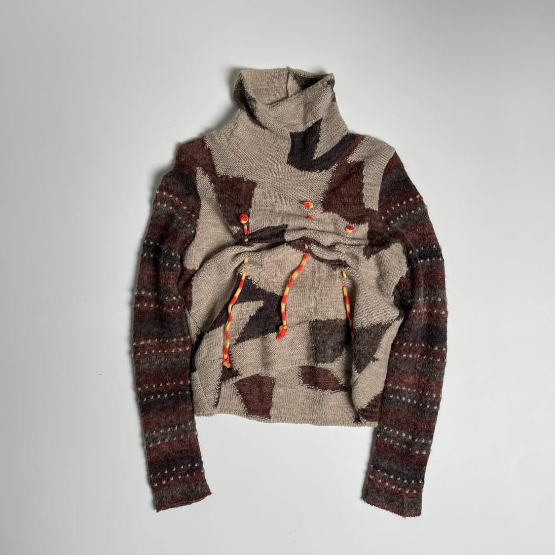 i+mu 스트링 셔링 울 블렌드 터틀넥 니트  상품이미지2