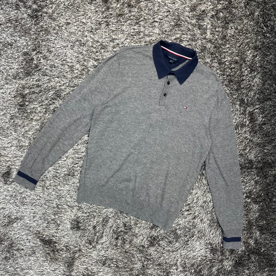 한섬 타미힐피거 남성 울 카라 긴팔 티셔츠 (L) 상품이미지1
