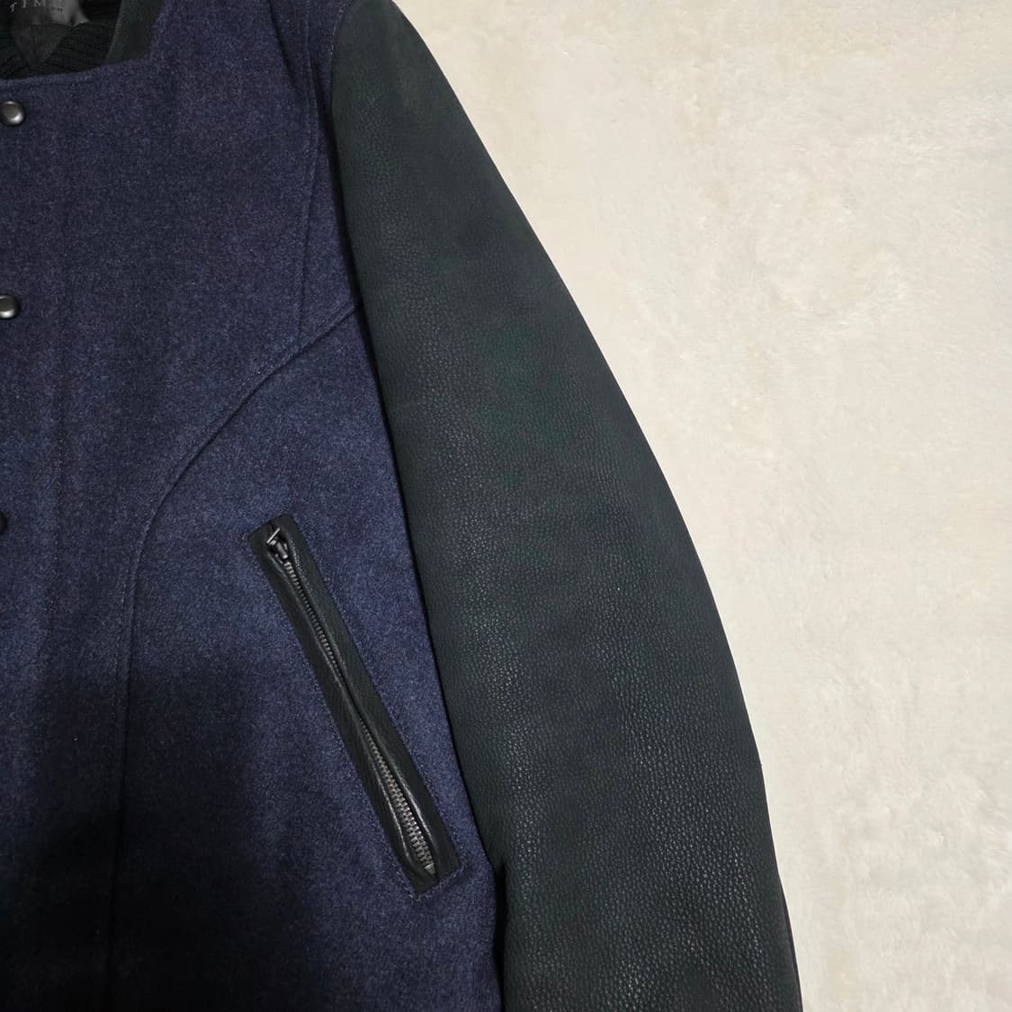 (105)타임 옴므 코트가죽 울 스타디움 점퍼  상품이미지5