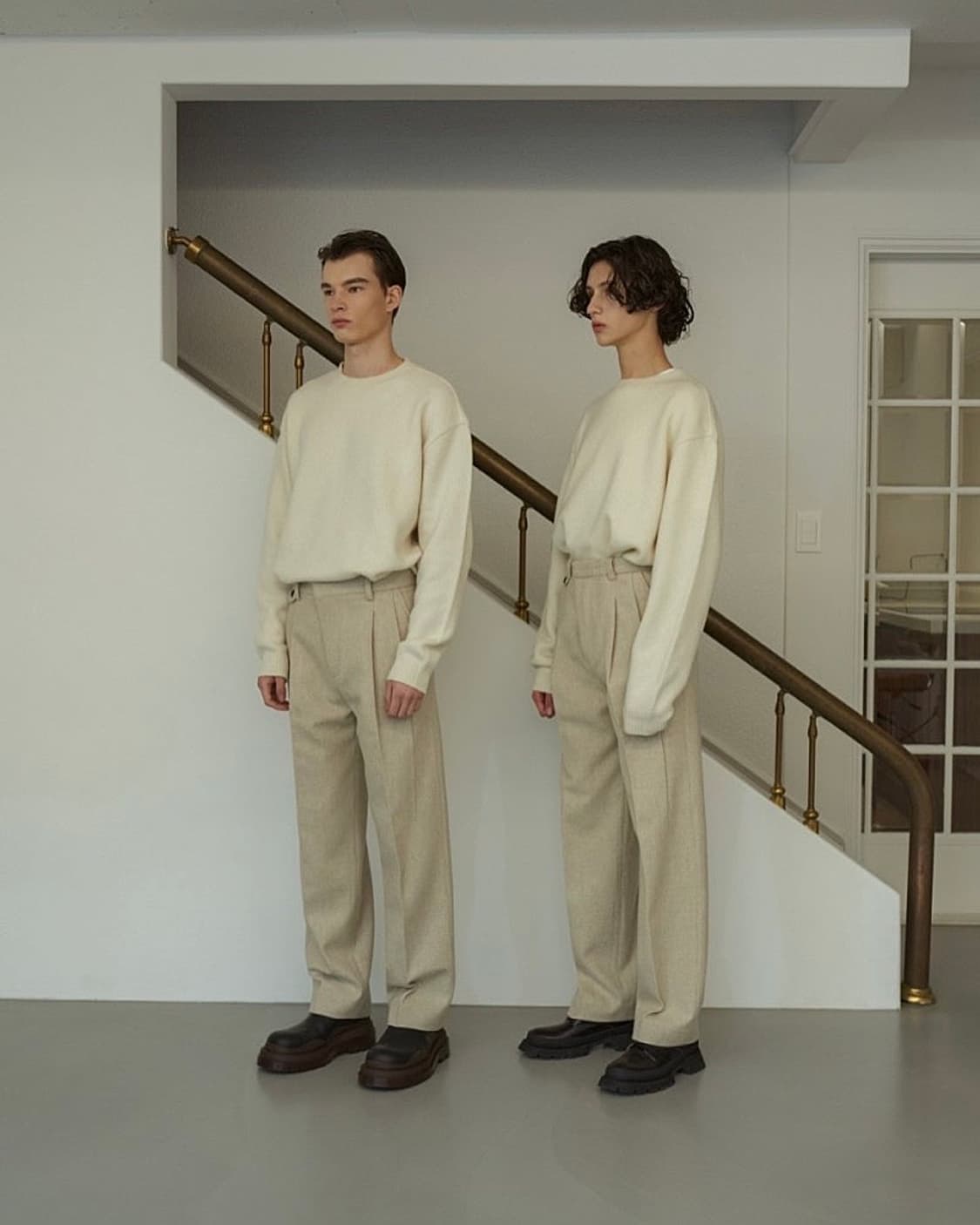 [S] STU 20FW 투턱 루즈핏 슬랙스 아이보리 상품이미지2
