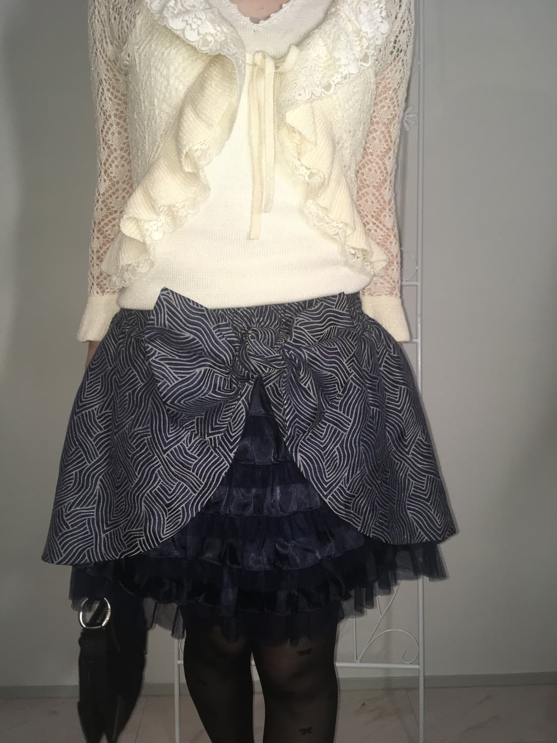 Jpn vintage ribbon unique cancan skirt 상품이미지6