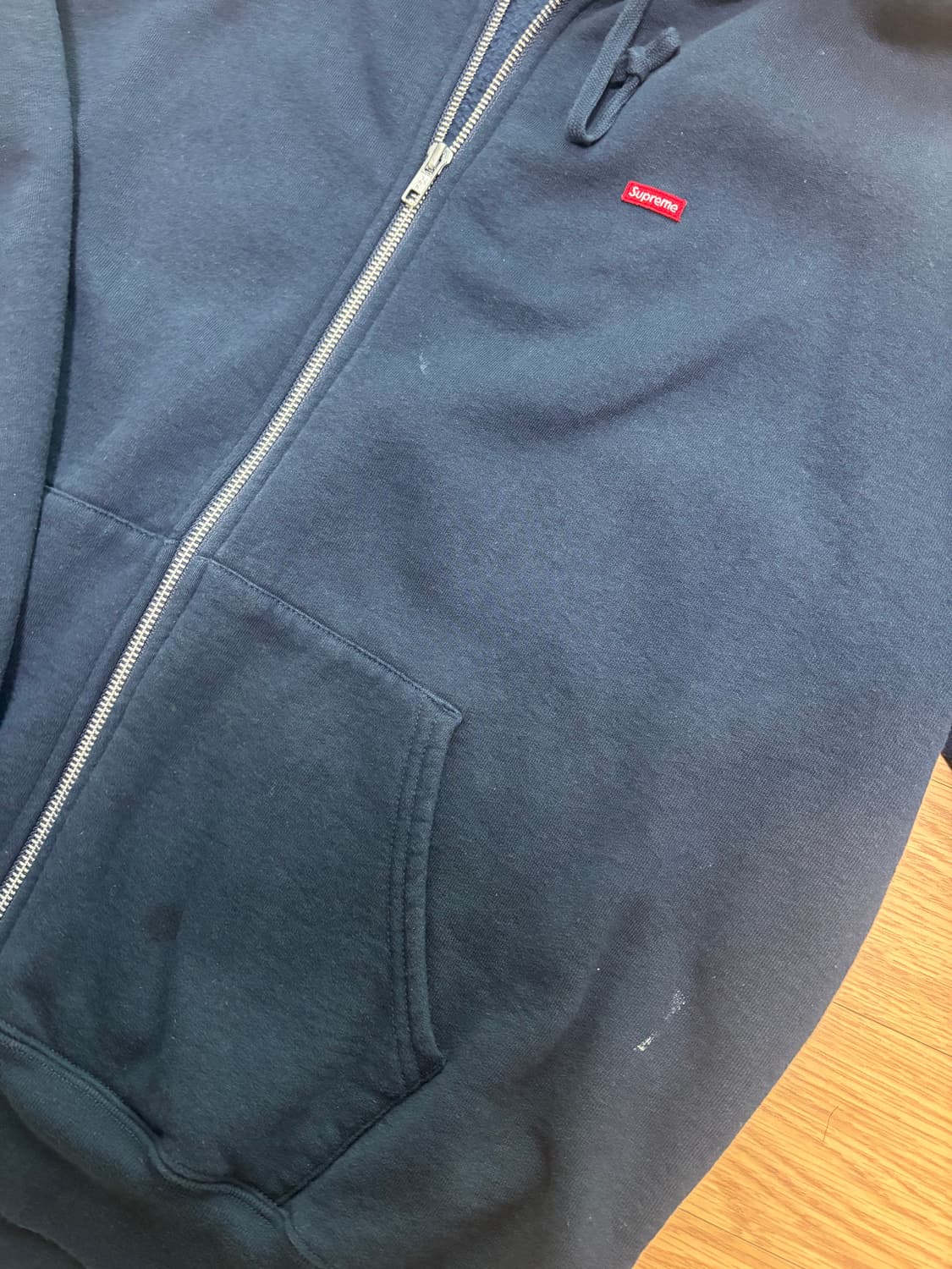 슈프림 네이비 후드집업 L  상품이미지5