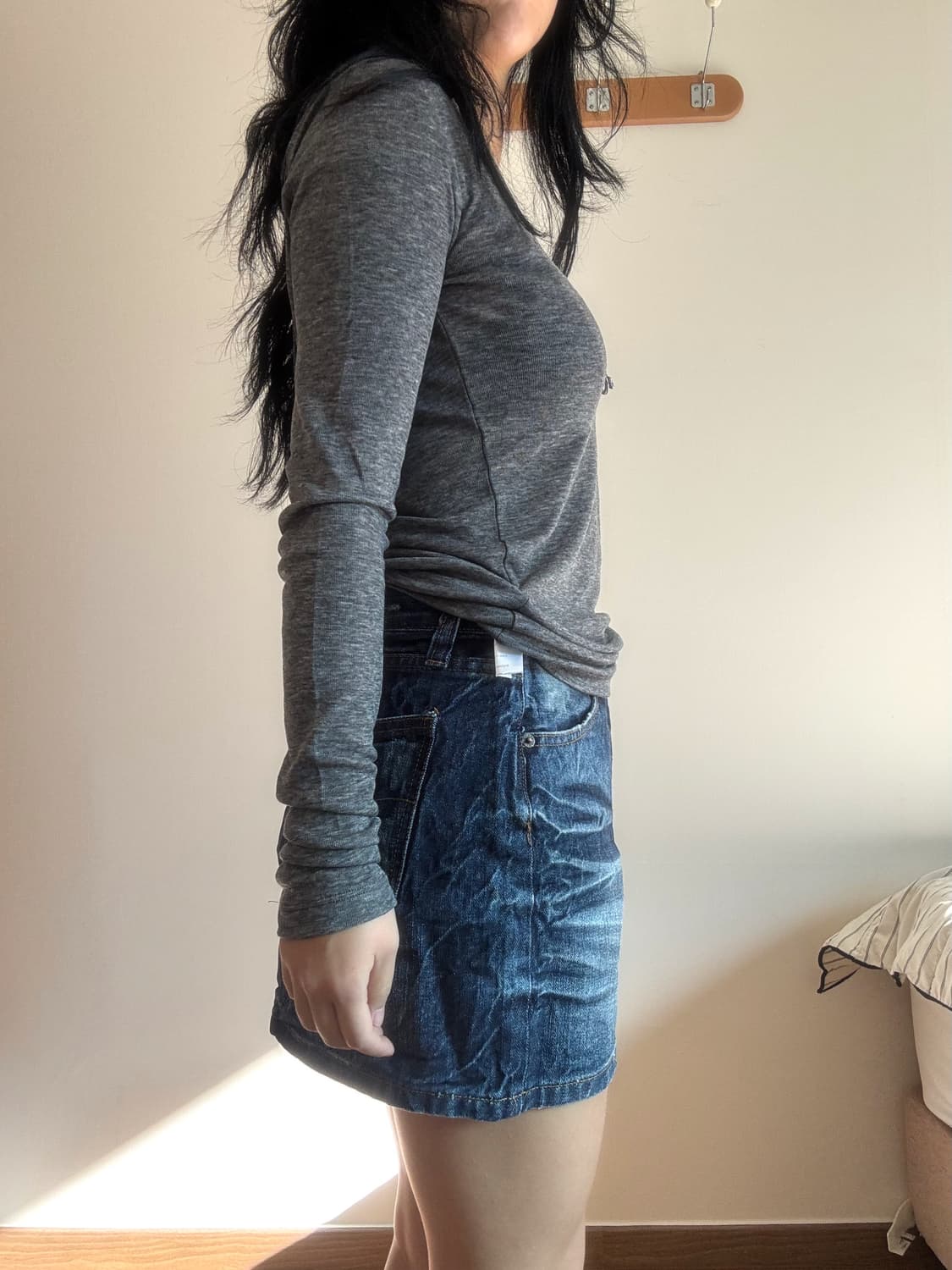 그런지 데님 미니 스커트 상품이미지2