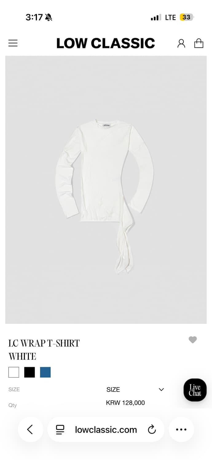 Low Classic lc wrap t-shirt white 상품이미지2