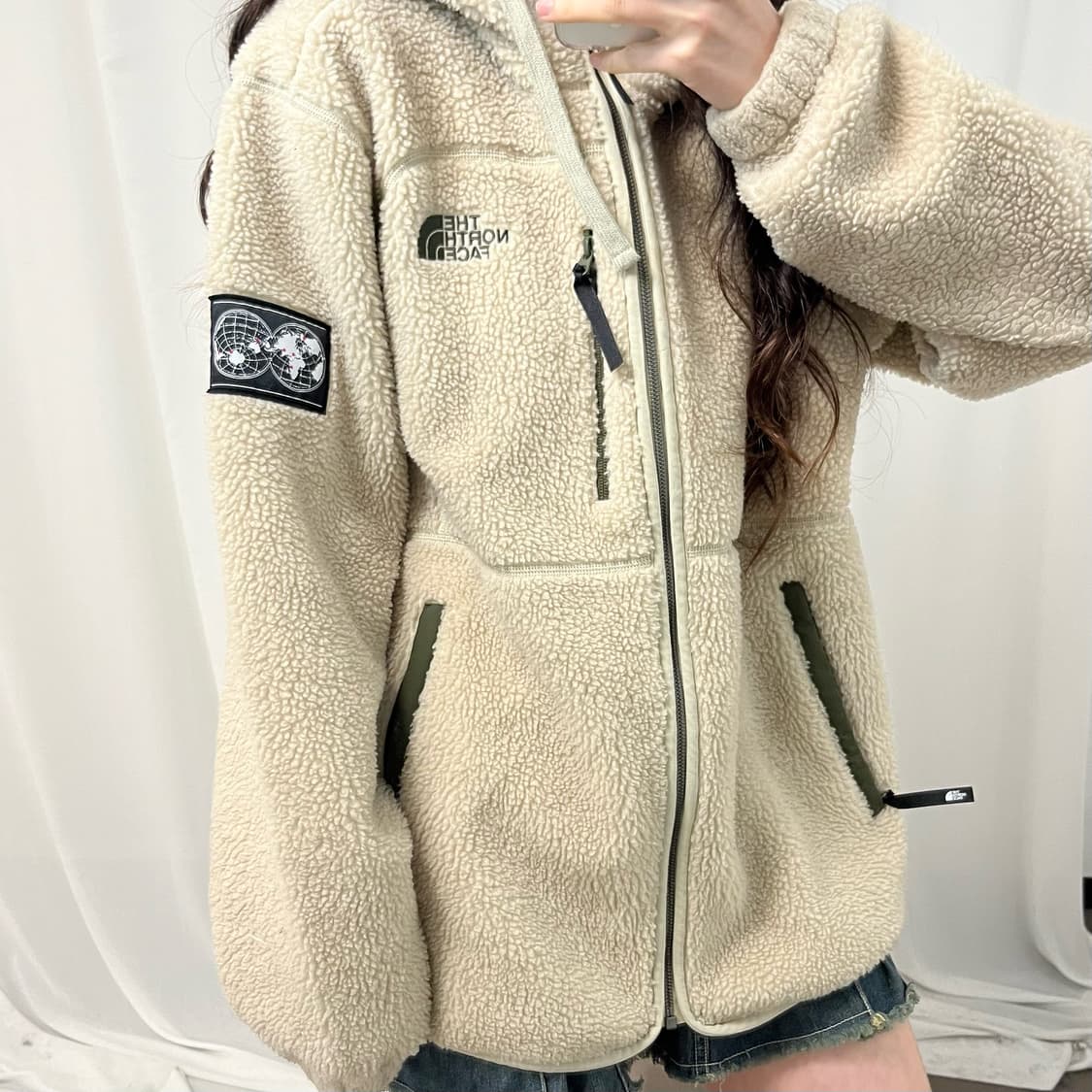 The North Face beige fleece 상품이미지3
