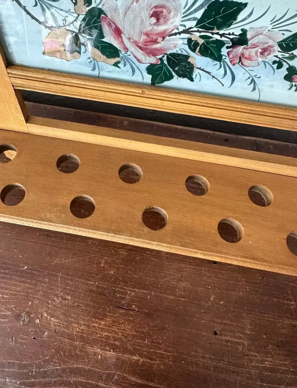 독일)빈티지 우드 장미 벽선반 상품이미지4