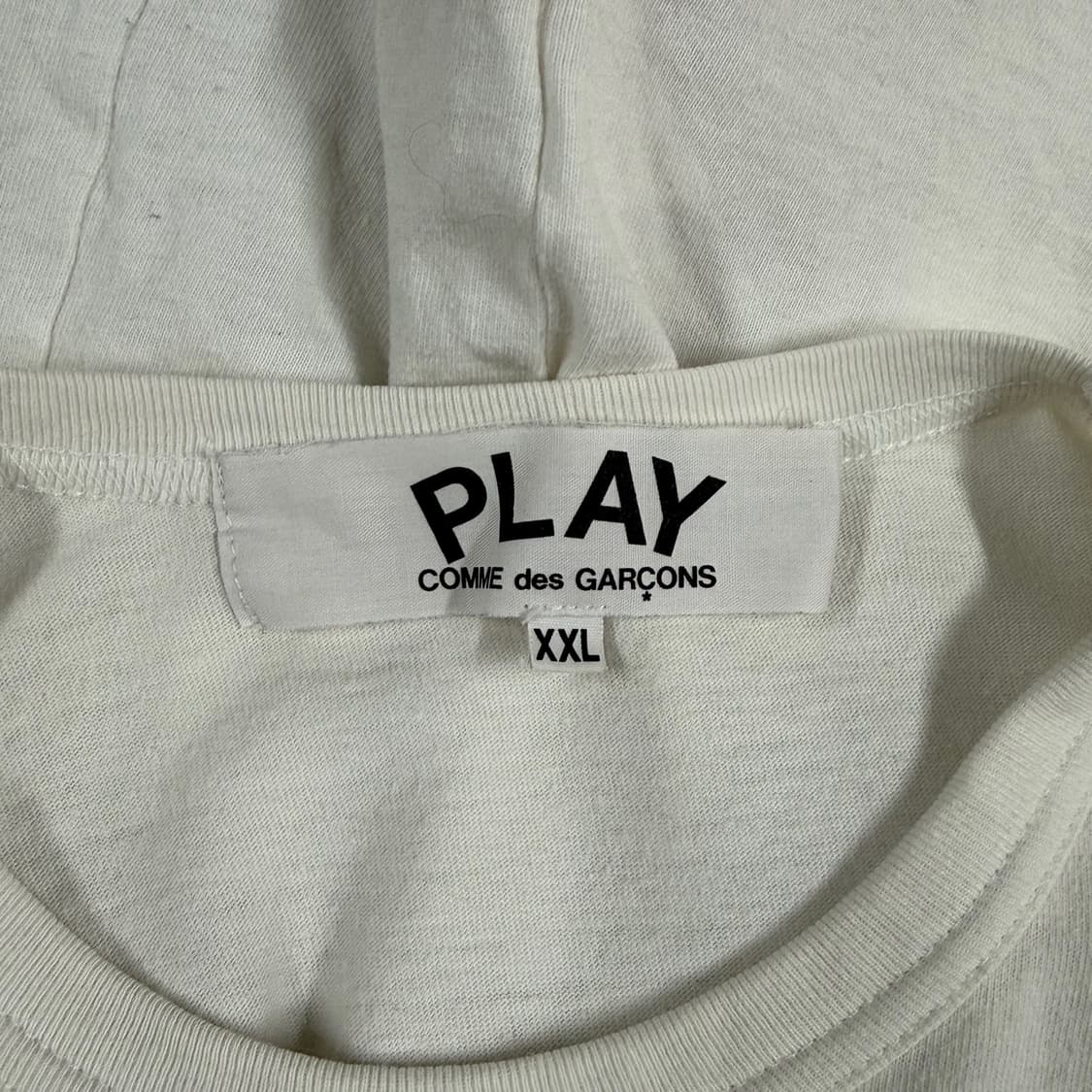 2XL 꼼데가르송 플레이 반팔티 화이트 레드와펜 상품이미지5