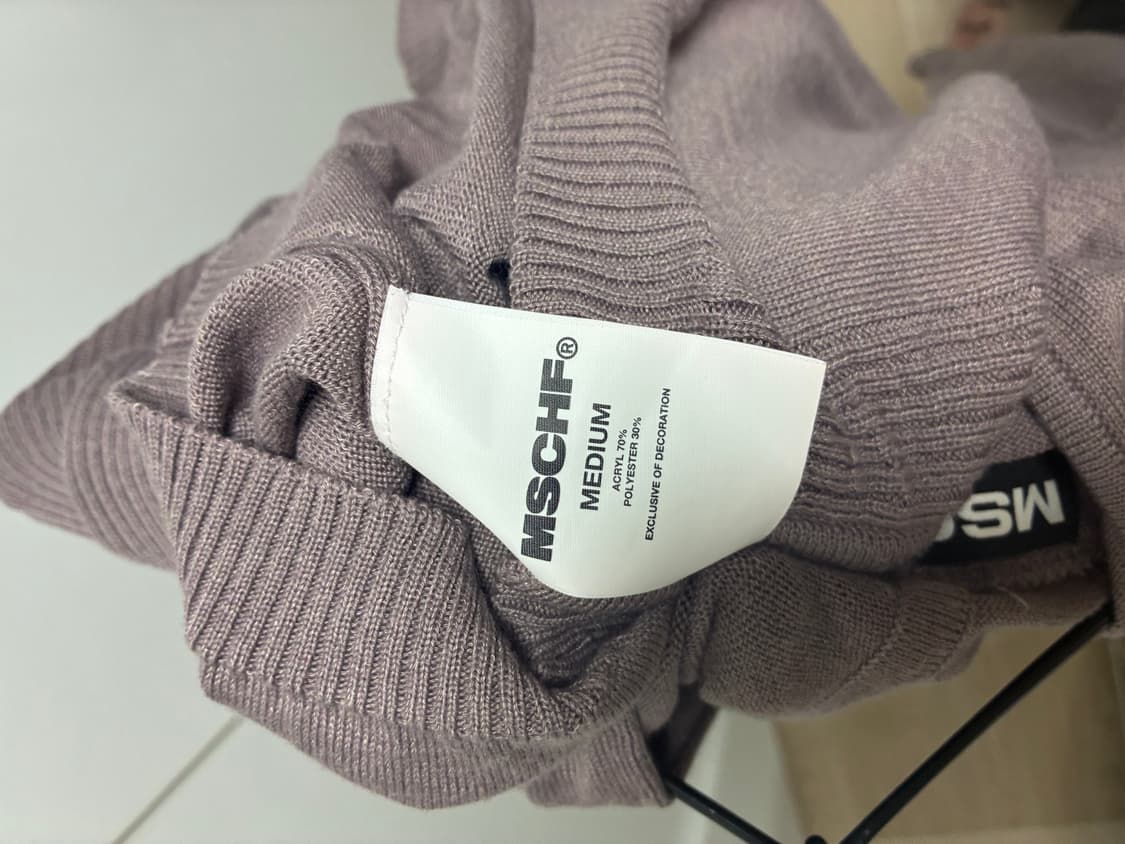 미스치프 롬버스 니트 후드 집업 - 로즈브라운 M 상품이미지4