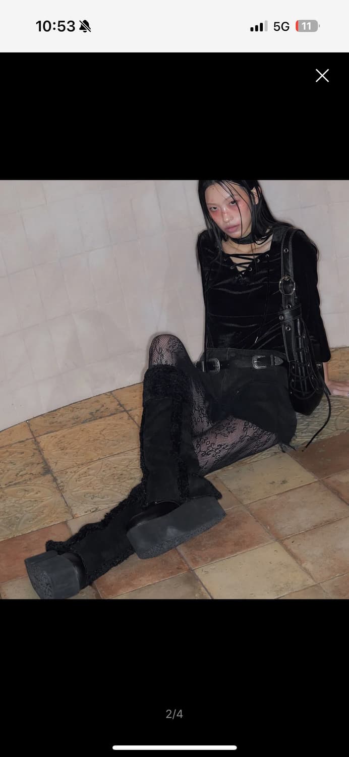 낫노잉 양털 레그워머 Mouton Snap Leg-Warmer 블랙 상품이미지4