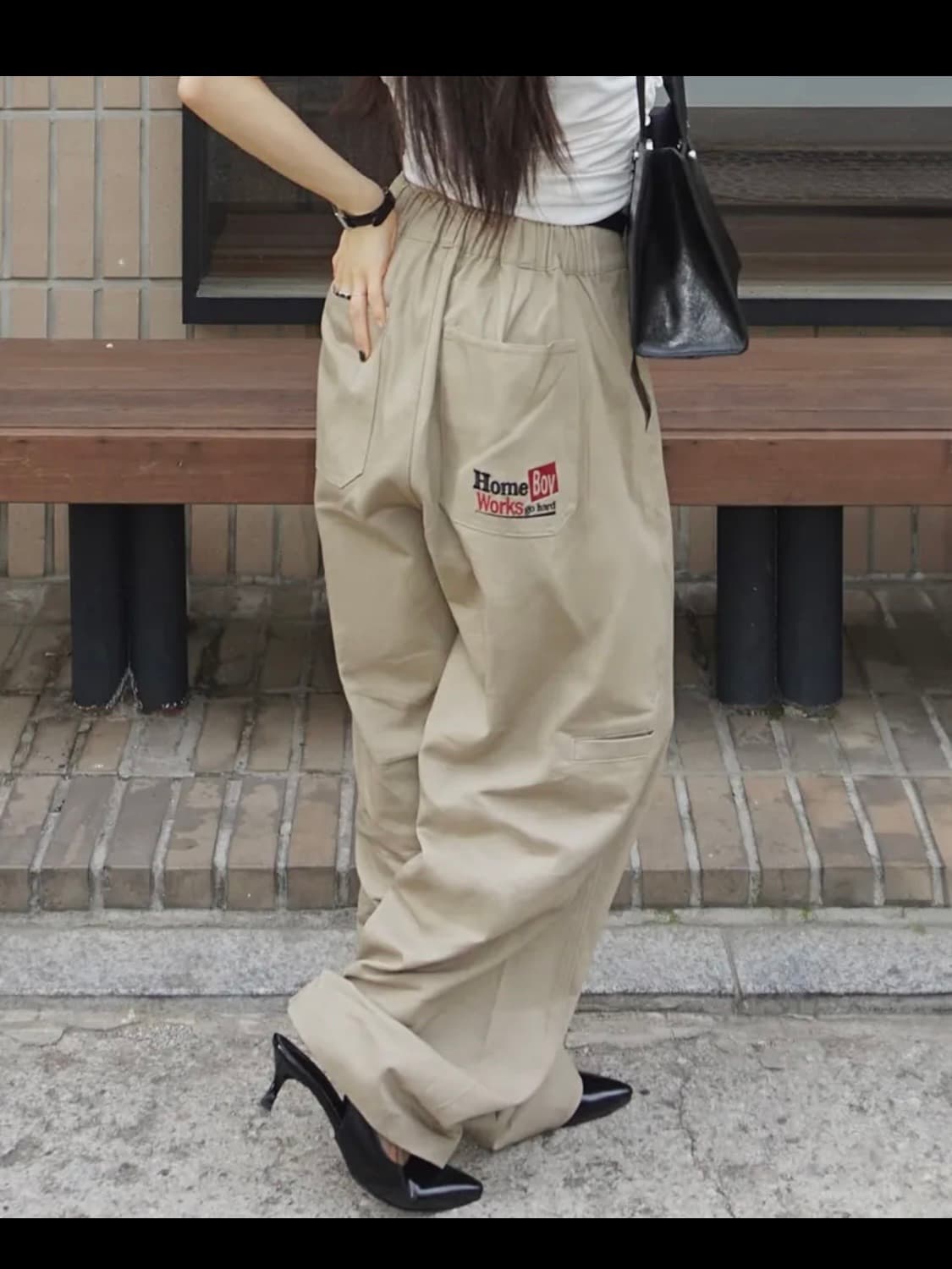 어반디타입 홈보이 벌룬 워크 팬츠_베이지S 상품이미지6