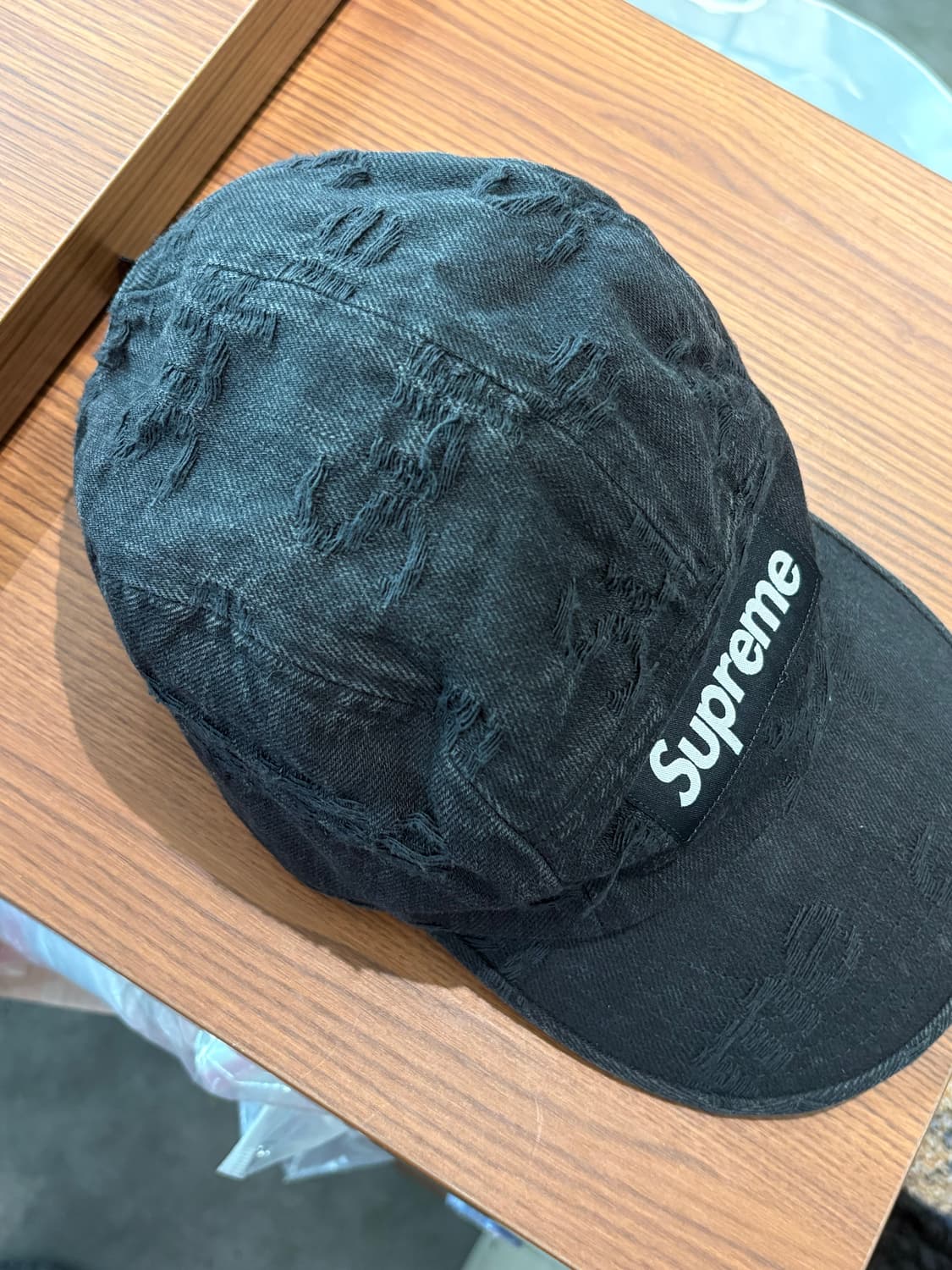 Supreme 슈프림 데미지 캠프캡 캡모자 블랙 상품이미지5