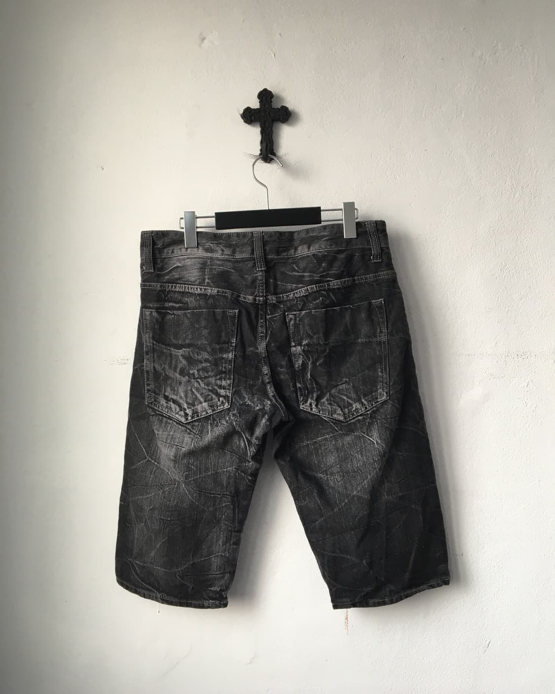 Printing washing denim half pants 상품이미지3