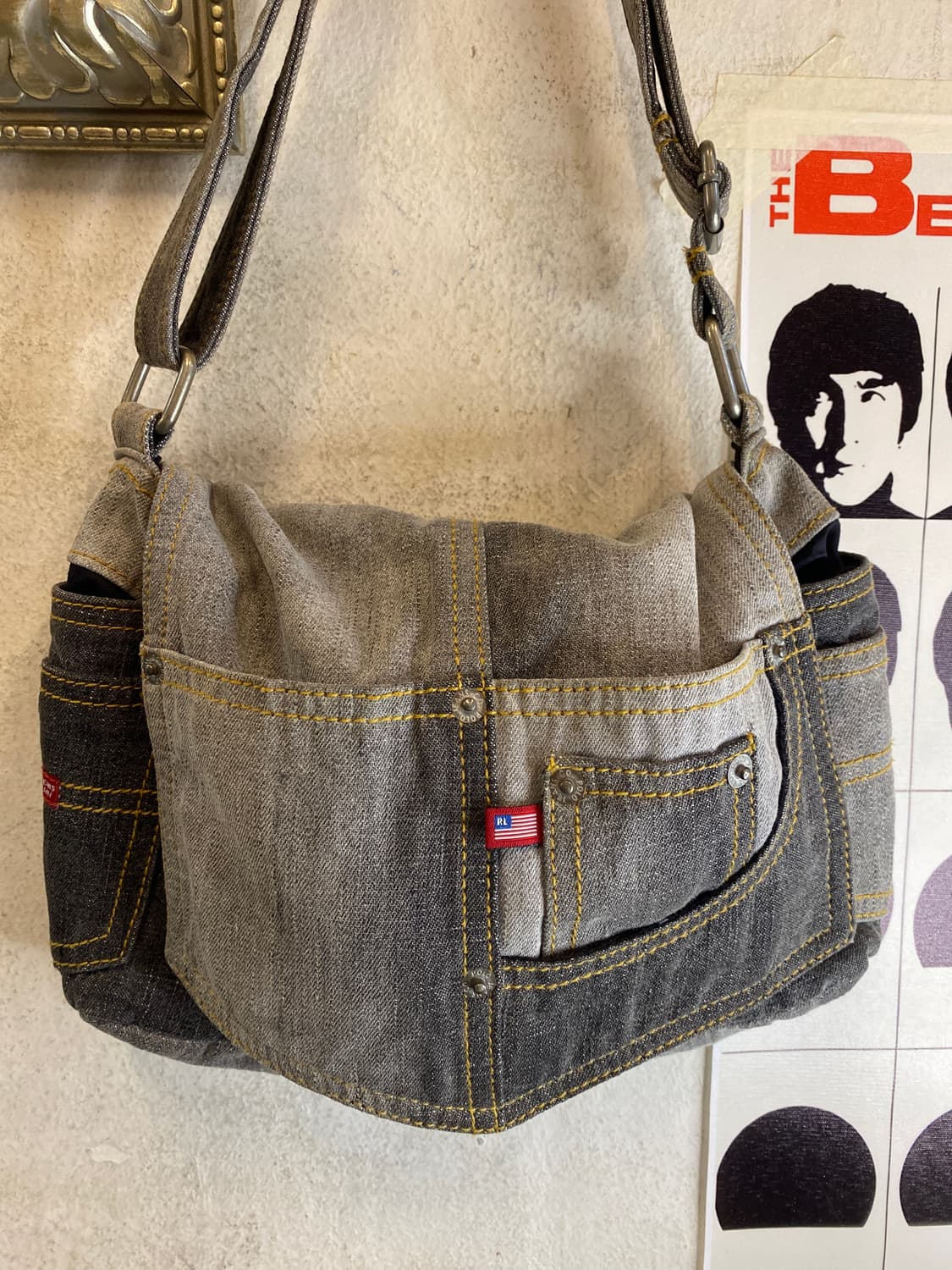 폴로 크로스 토트 패치 데님 메신저백 👜 상품이미지2