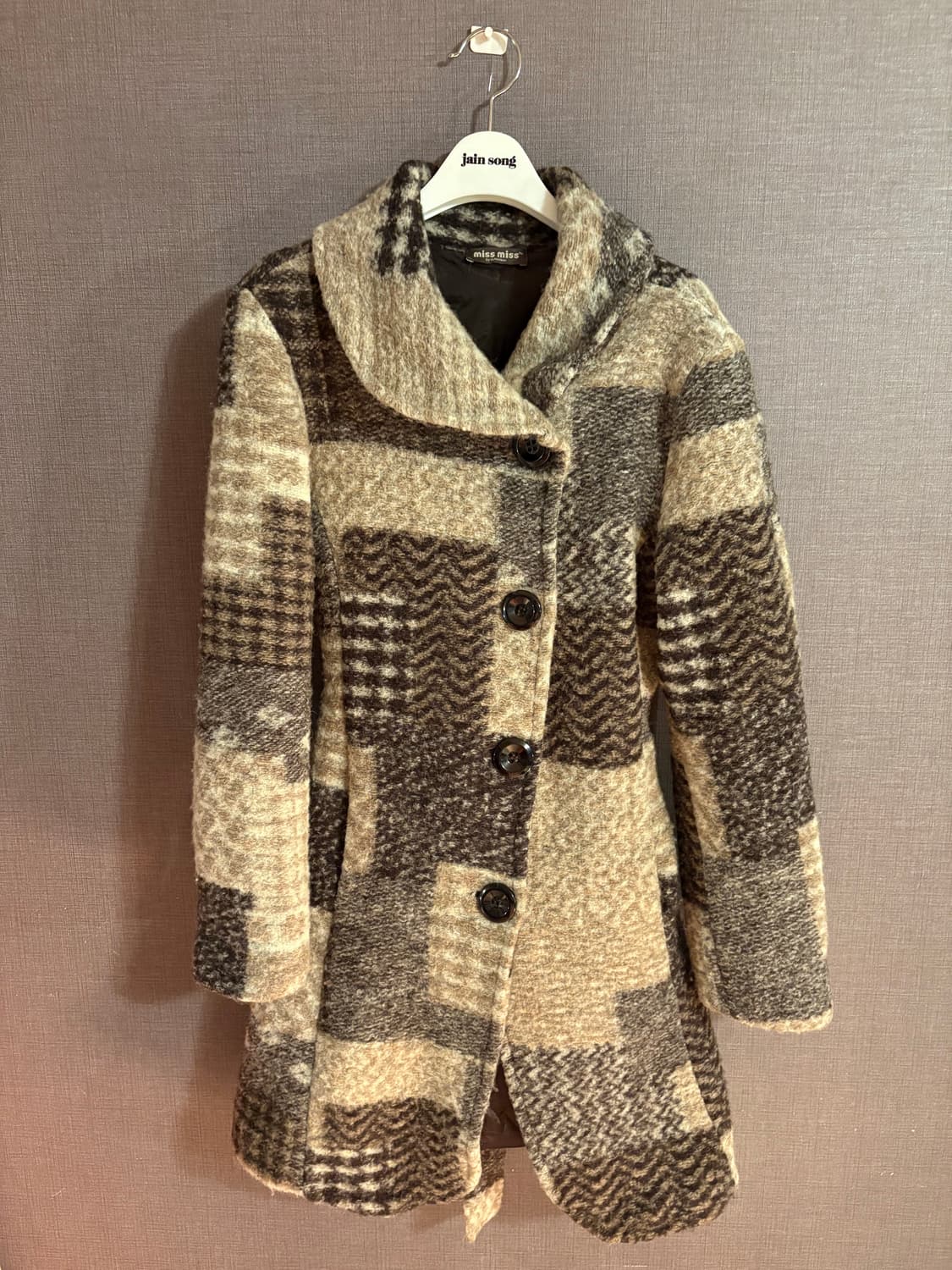 Miss Miss by Valentino 체크 모직 코트 상품이미지1