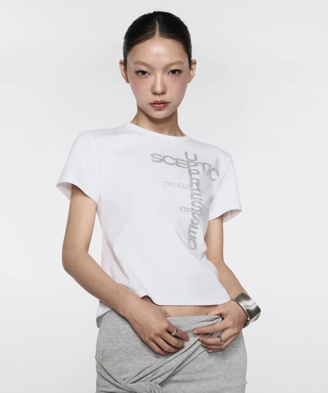락케이크 Sceptic Crop Top - White (S) 상품이미지3