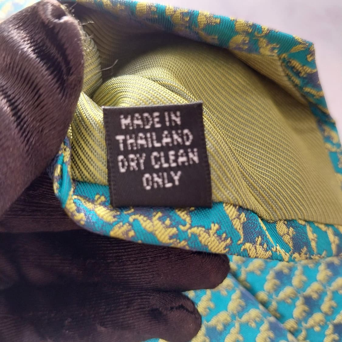 짐톰슨 실크 그린 코끼리 자카드 넥타이 9.5cm A+등급 K1440
 상품이미지10