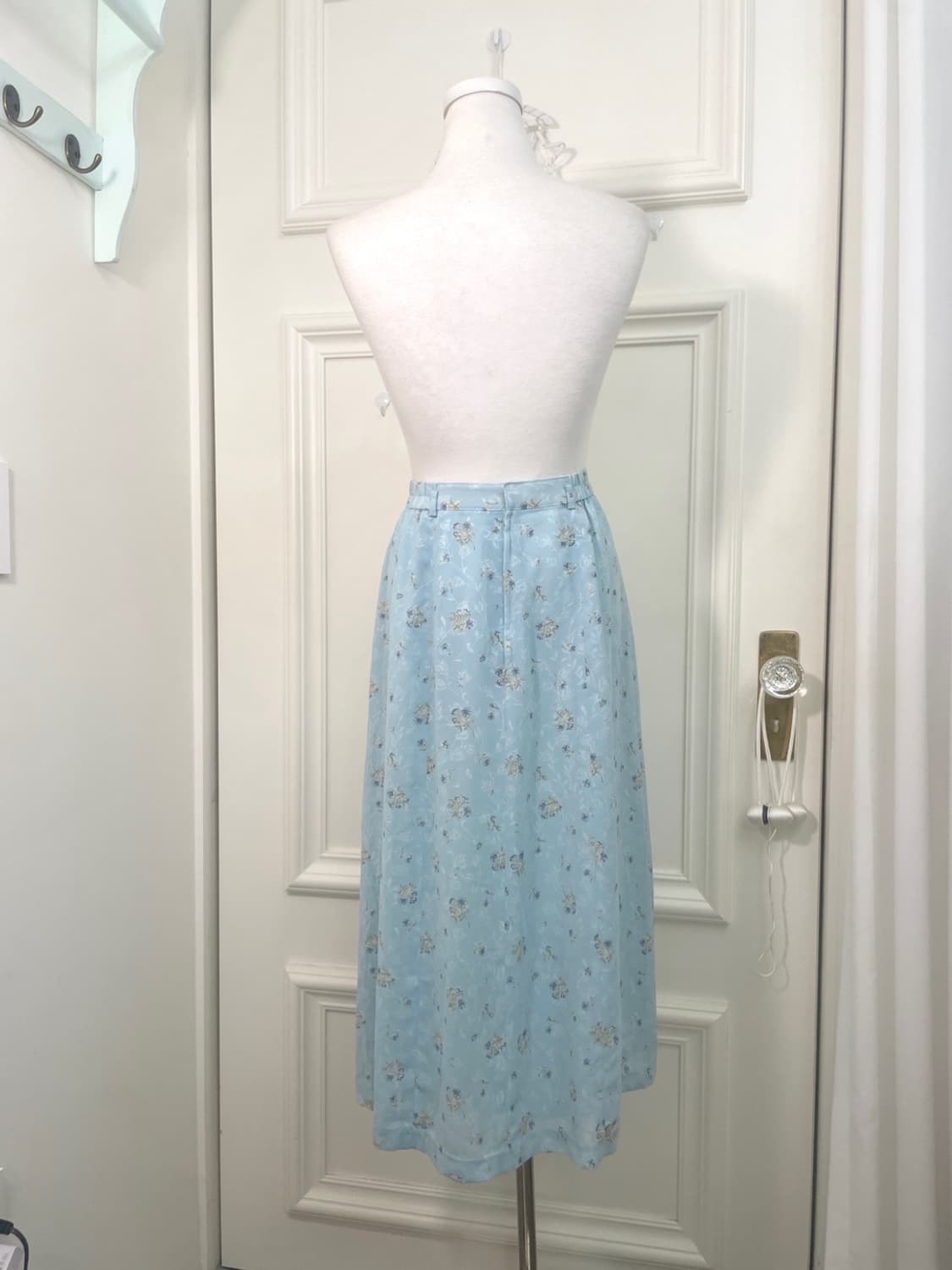 sky blue flower pattern chiffon summer s 상품이미지3