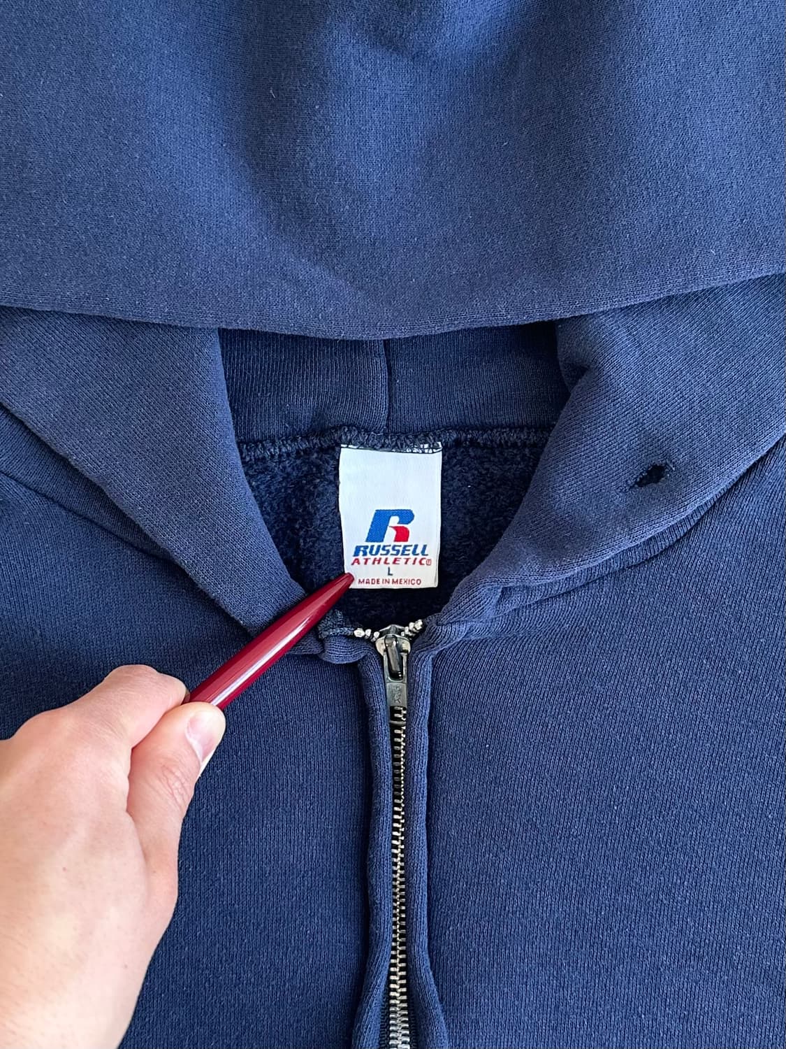 00s 빈티지 러셀 후드집업 네이비 L 상품이미지6