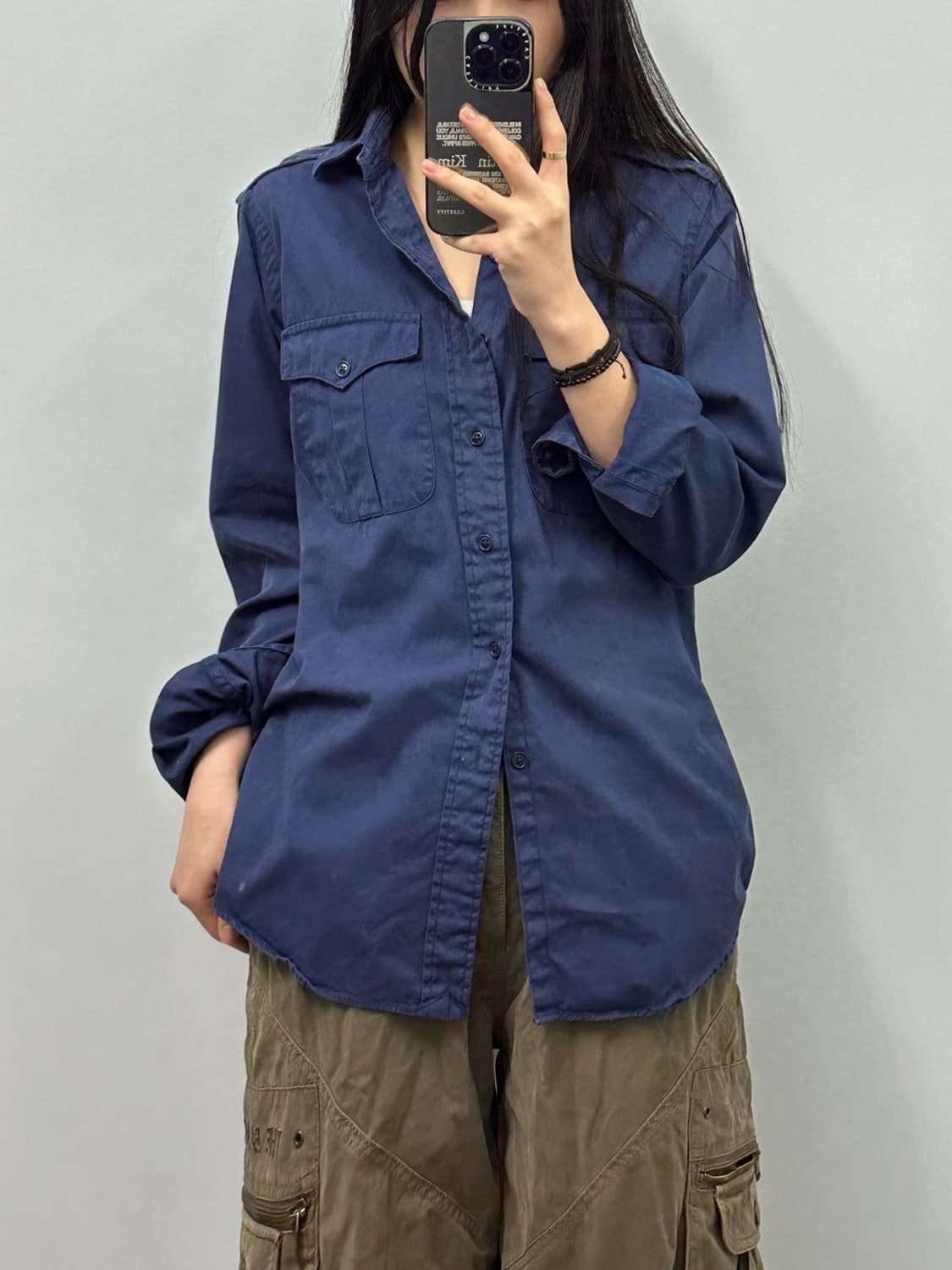 폴로 랄프로렌 신형 네이비 포켓 밀리터리 셔츠 상품이미지1