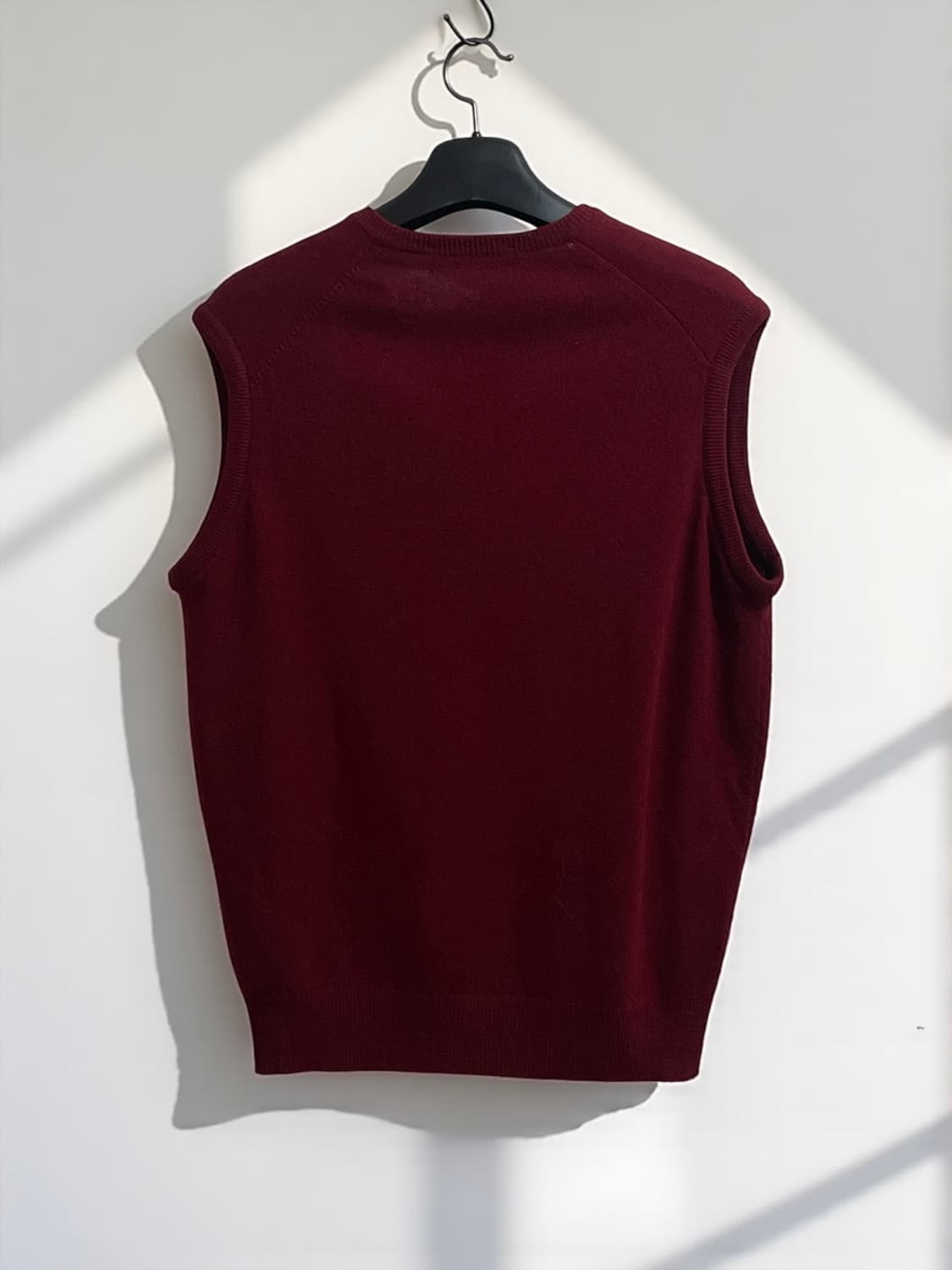 버버리 버건디 램스울 브이넥 니트 베스트 상품이미지5