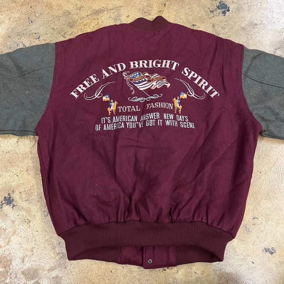 [정품] 빈티지 울바시티 자켓 버건디 b16 상품이미지4