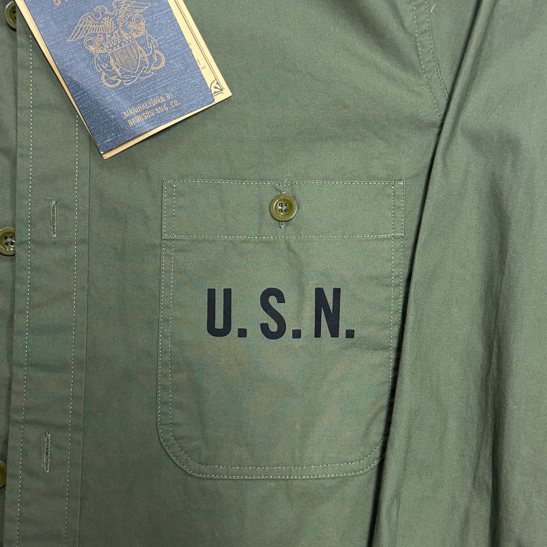 브론슨 USN 카키 밀리터리 셔츠 38(95) 상품이미지4