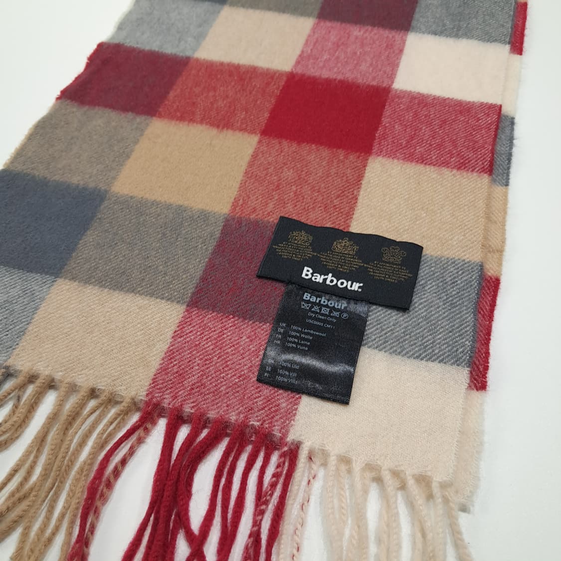 MX660 바버 램스울 체크 레드 머플러목도리 상품이미지4