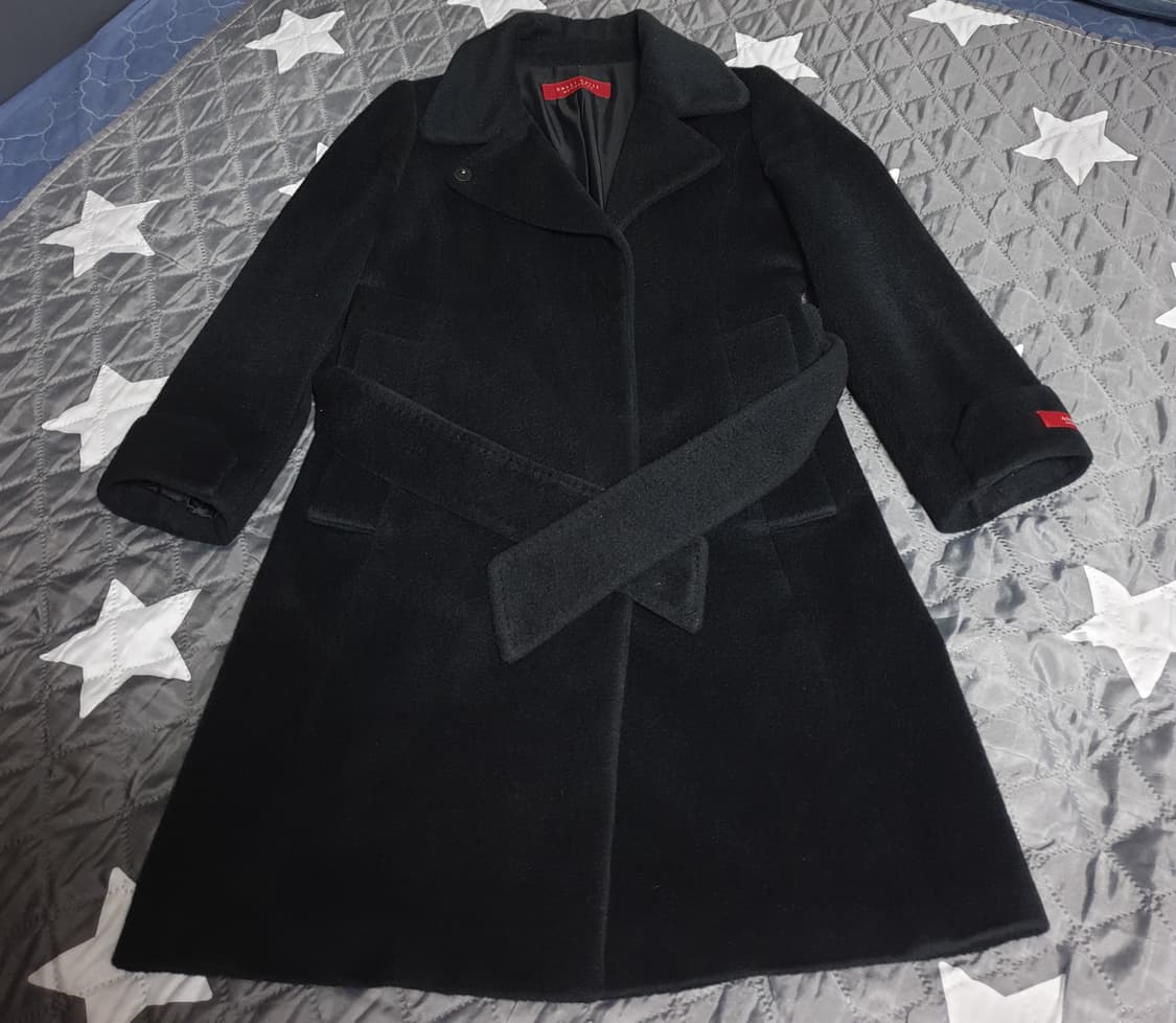 베스띠벨리 슬림핏 벨티드 앙고라 럭셔리 패브릭 히든버튼 코트(55~66) 상품이미지1