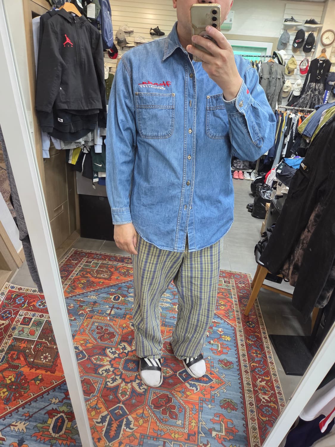 혼다 올드스쿨 빈티지 자수로고 데님셔츠 긴팔 L xl 상품이미지7