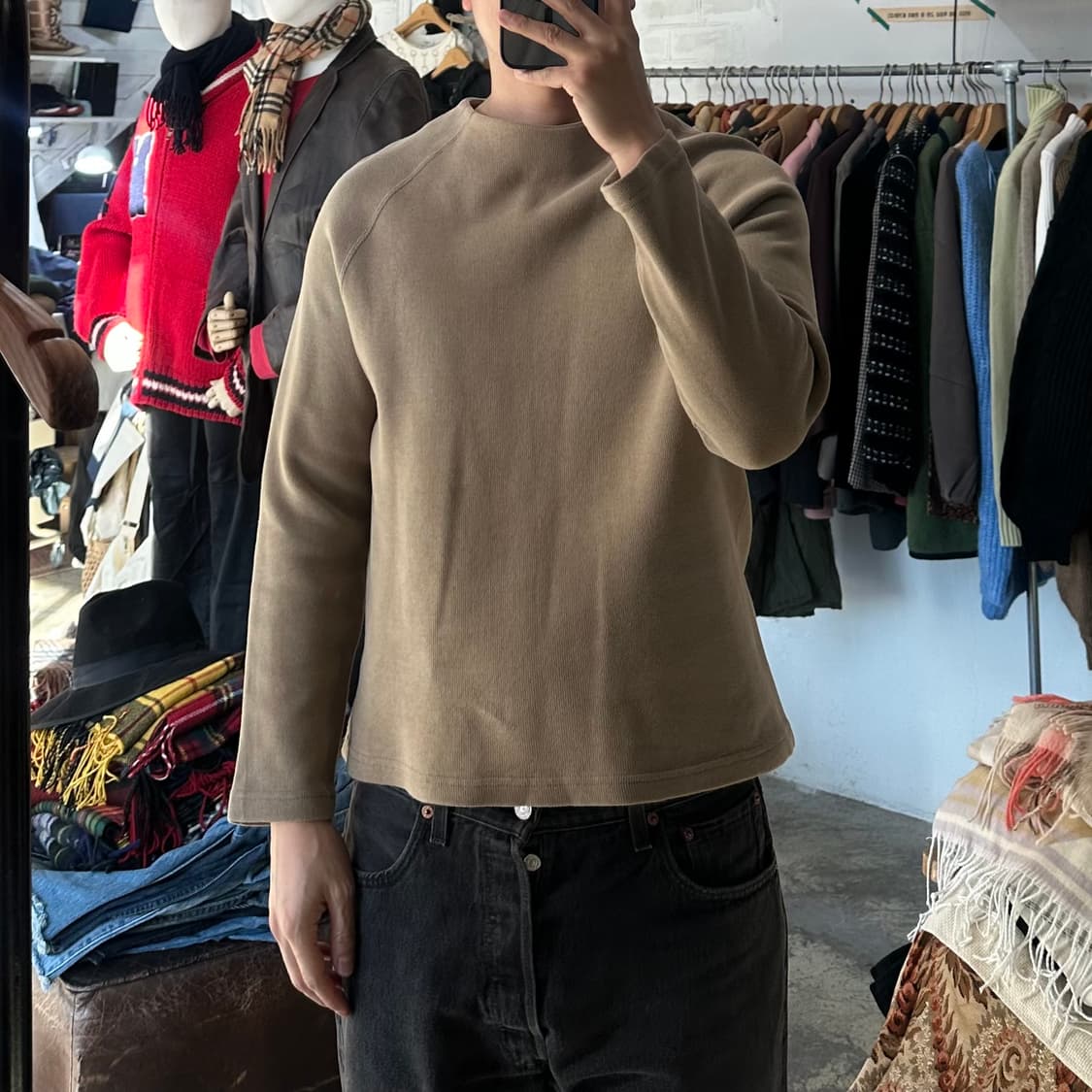 (착용컷) J.CREW 래글런 티셔츠 (남성용 98) 상품이미지3