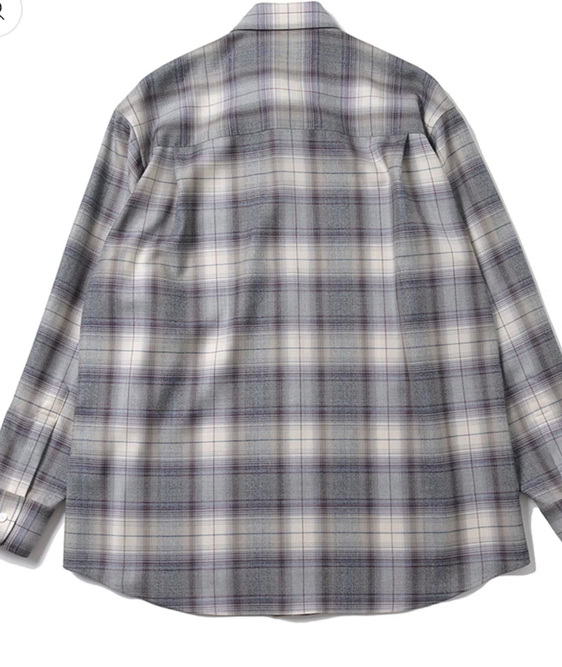 오라리 23aw 체크 셔츠 그레이 상품이미지2