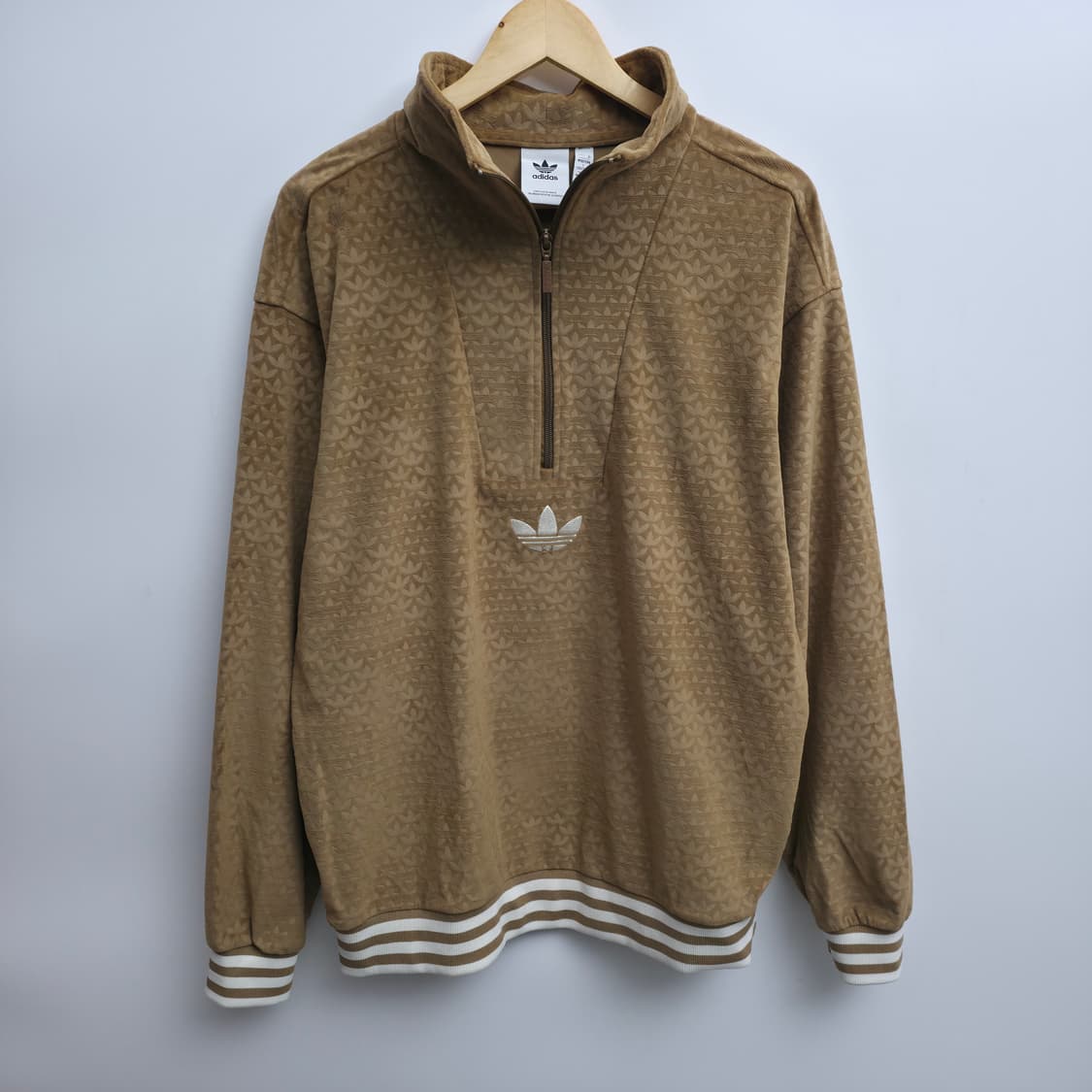 [L] 아디다스 헤리티지 벨루어 하프집업 브라운 데저트 상품이미지1