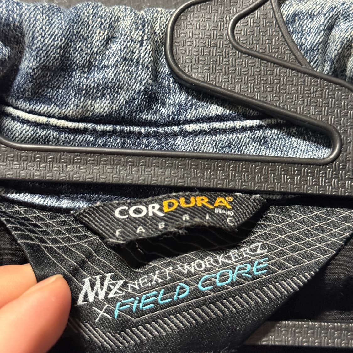 Cordura 코듀라 멀티 디테일 워싱 크롭 데님 바이커 자켓 상품이미지7