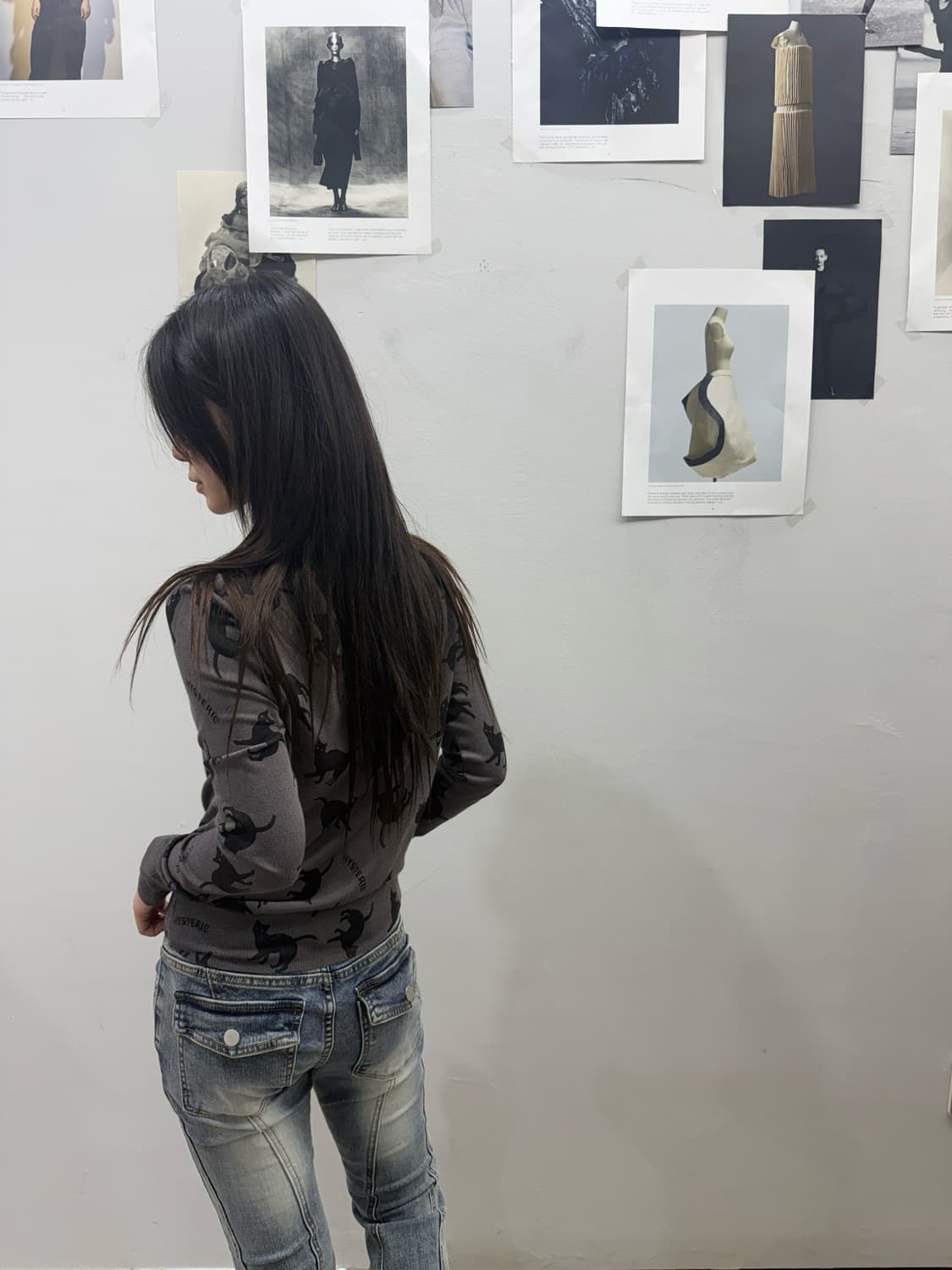 히스테릭 글래머 고양이 패턴 가디건 상품이미지6