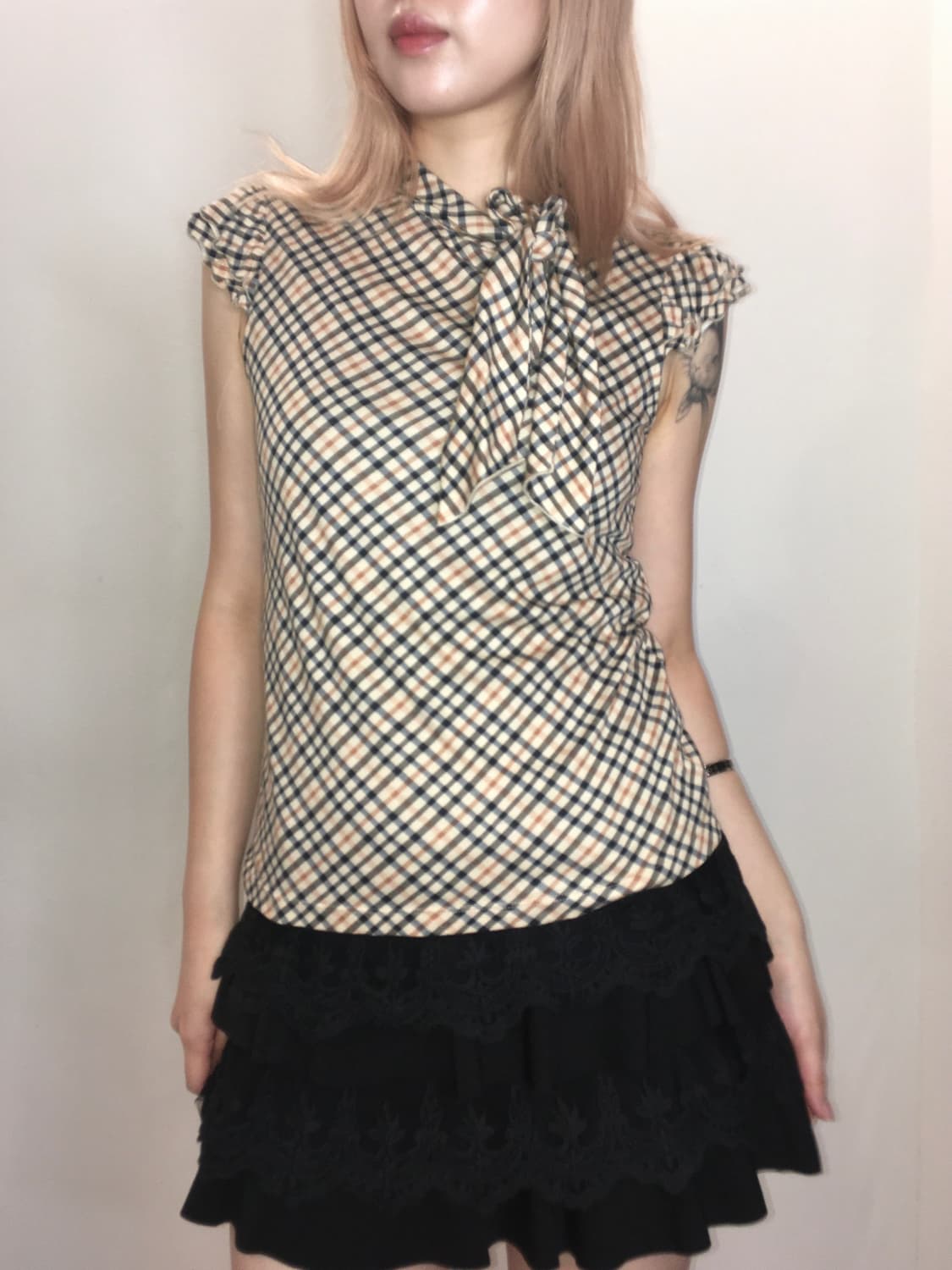 Daks london ribbon pullover frill t shir 상품이미지2