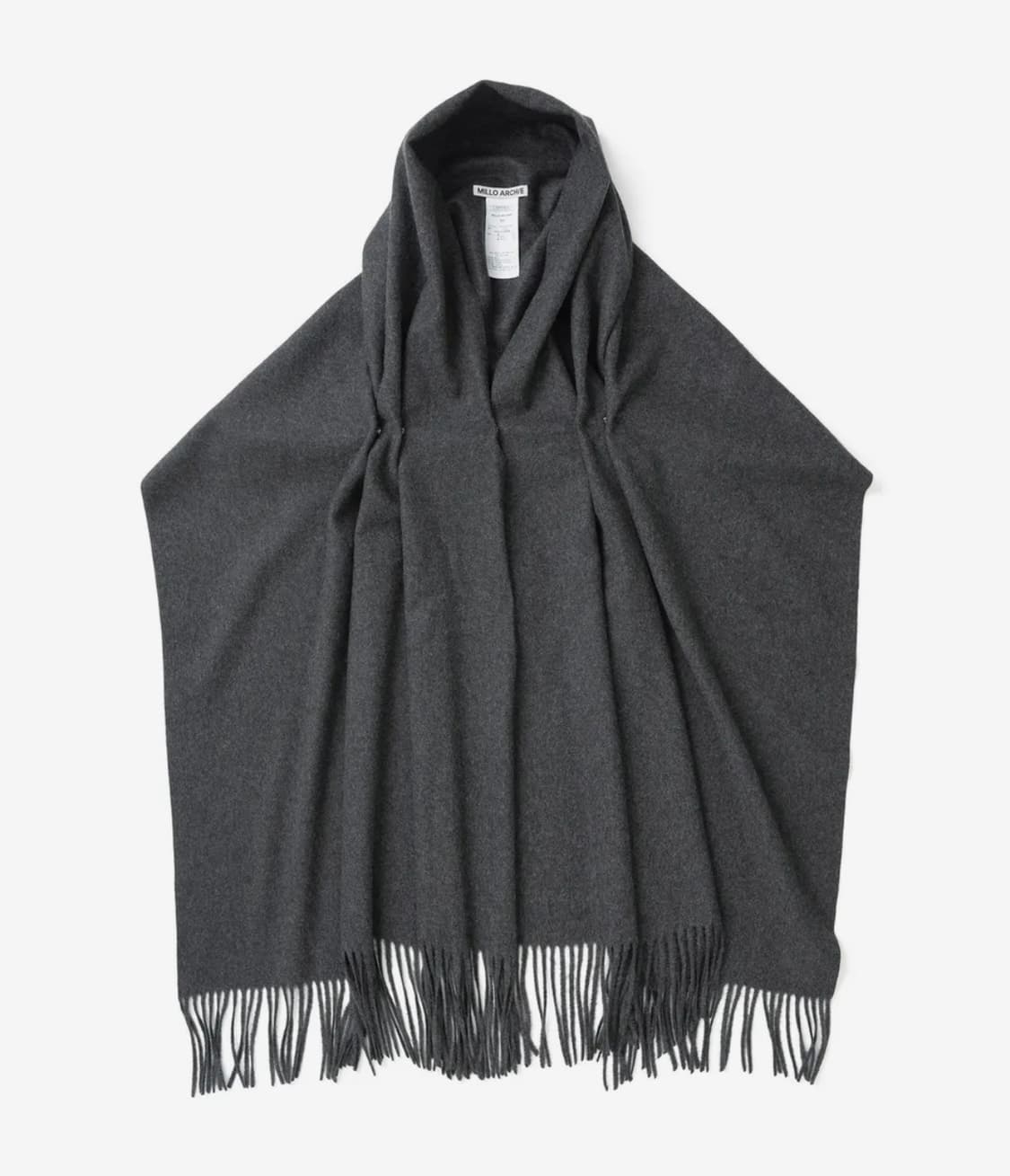 밀로아카이브 쓰리 웨이 더블 스냅 드레이프 머플러 차콜  상품이미지2