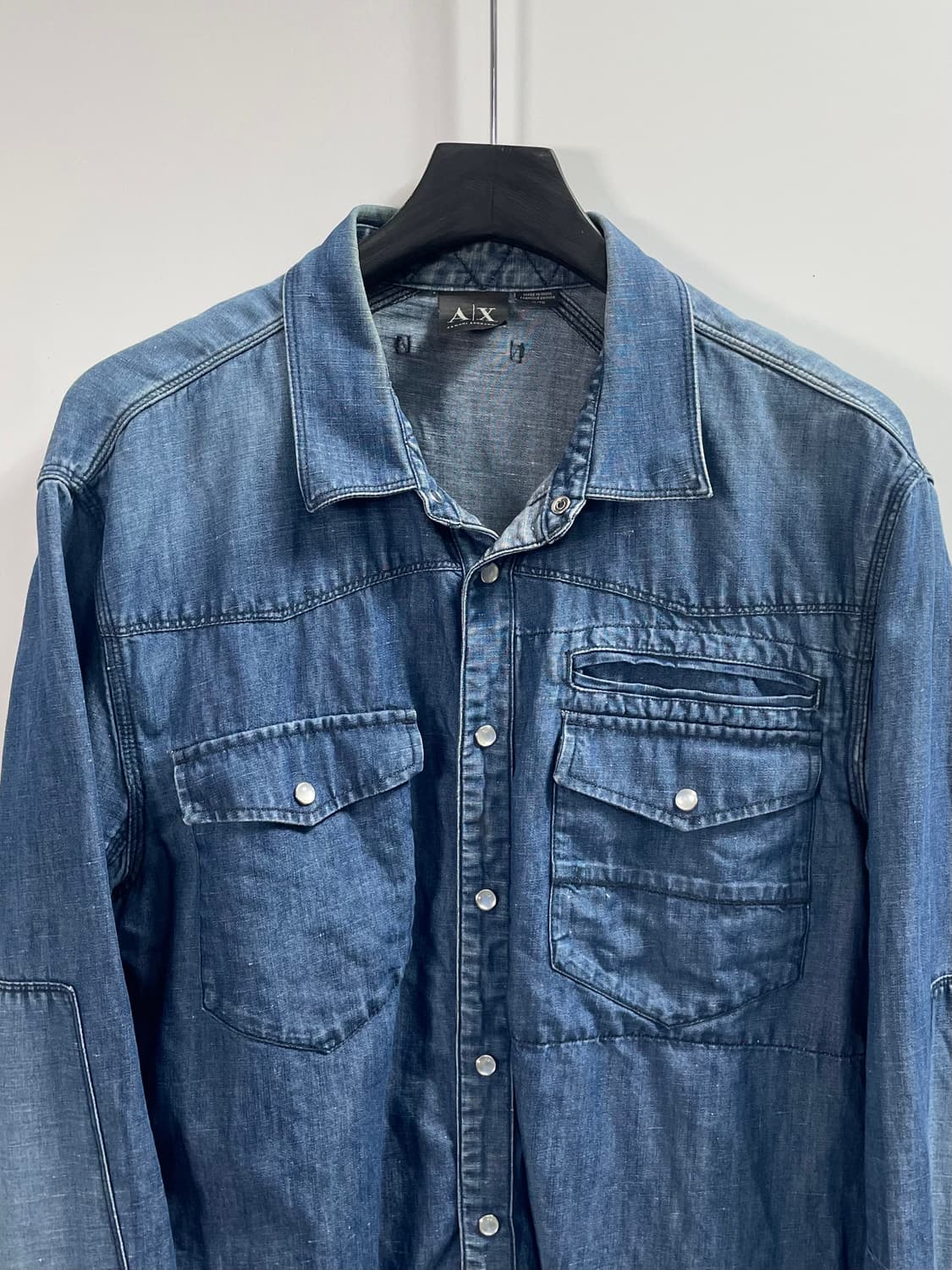 아르마니 익스체인지 투포켓 샴브레이 청셔츠 (on.432) 상품이미지2