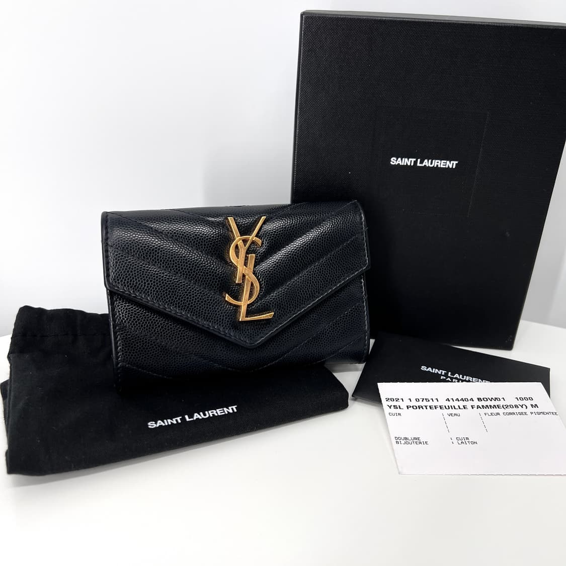 생로랑 엔벨로프 여성 카드지갑 블랙 (414404) 상품이미지1