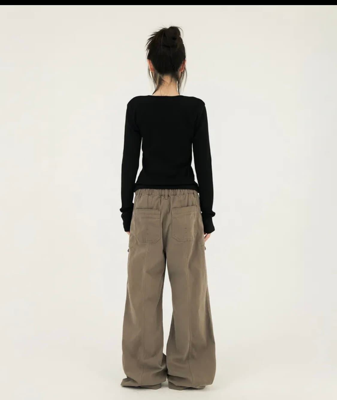 미레코 미니 포켓 와이드 코튼 팬츠 베이지 상품이미지3