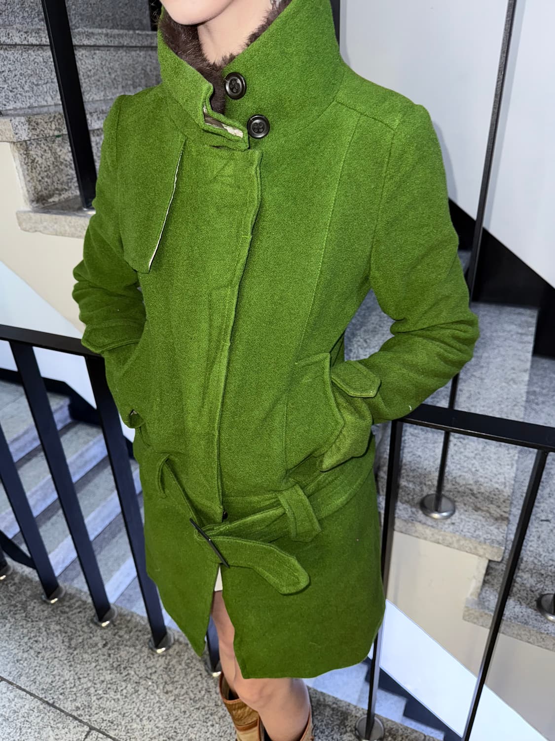 beltted single coat 상품이미지3