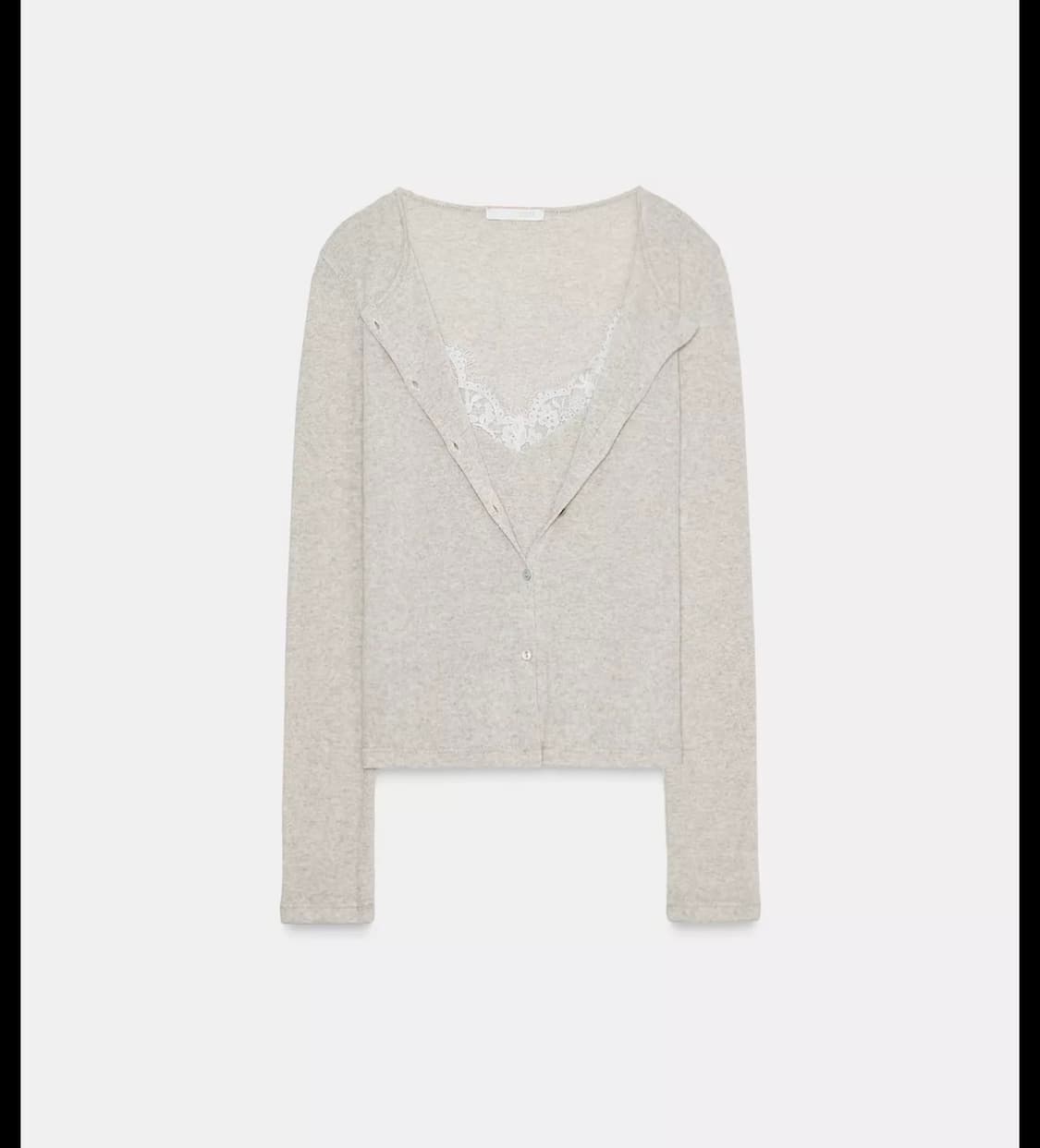 새상품) 자라 레이스 콤비 탑 자켓 샌드그레이 상품이미지1