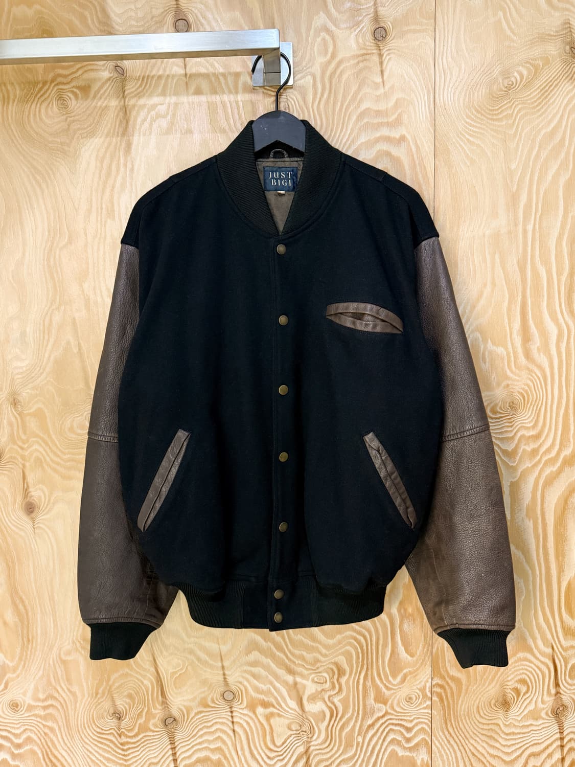 저스트비기 90s 울 레더 바시티 자켓 상품이미지3