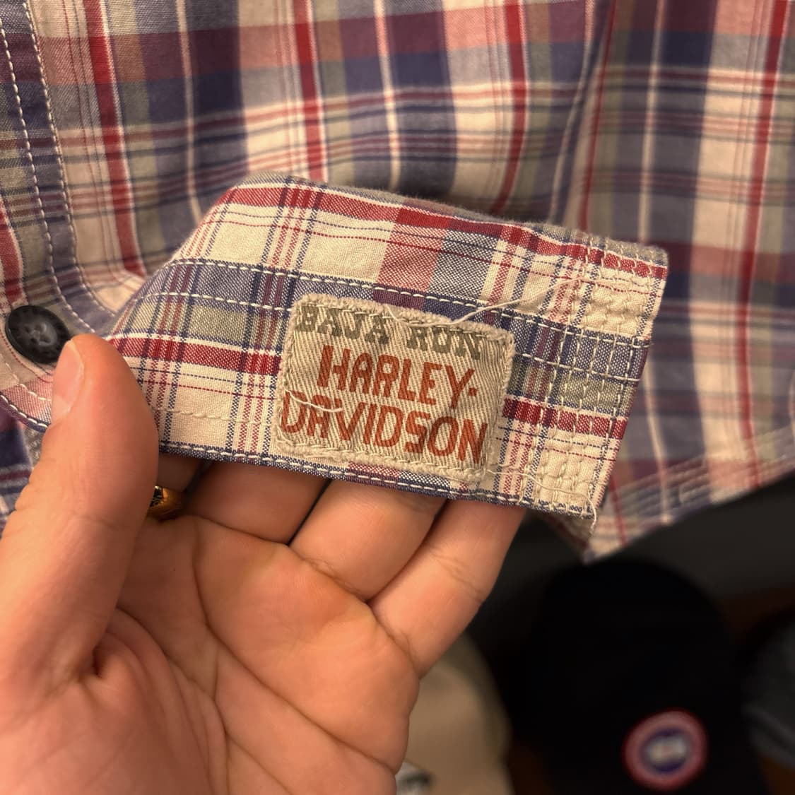 할리데이비슨 멀티 타탄체크 코튼패치 워크셔츠 N1160 상품이미지6