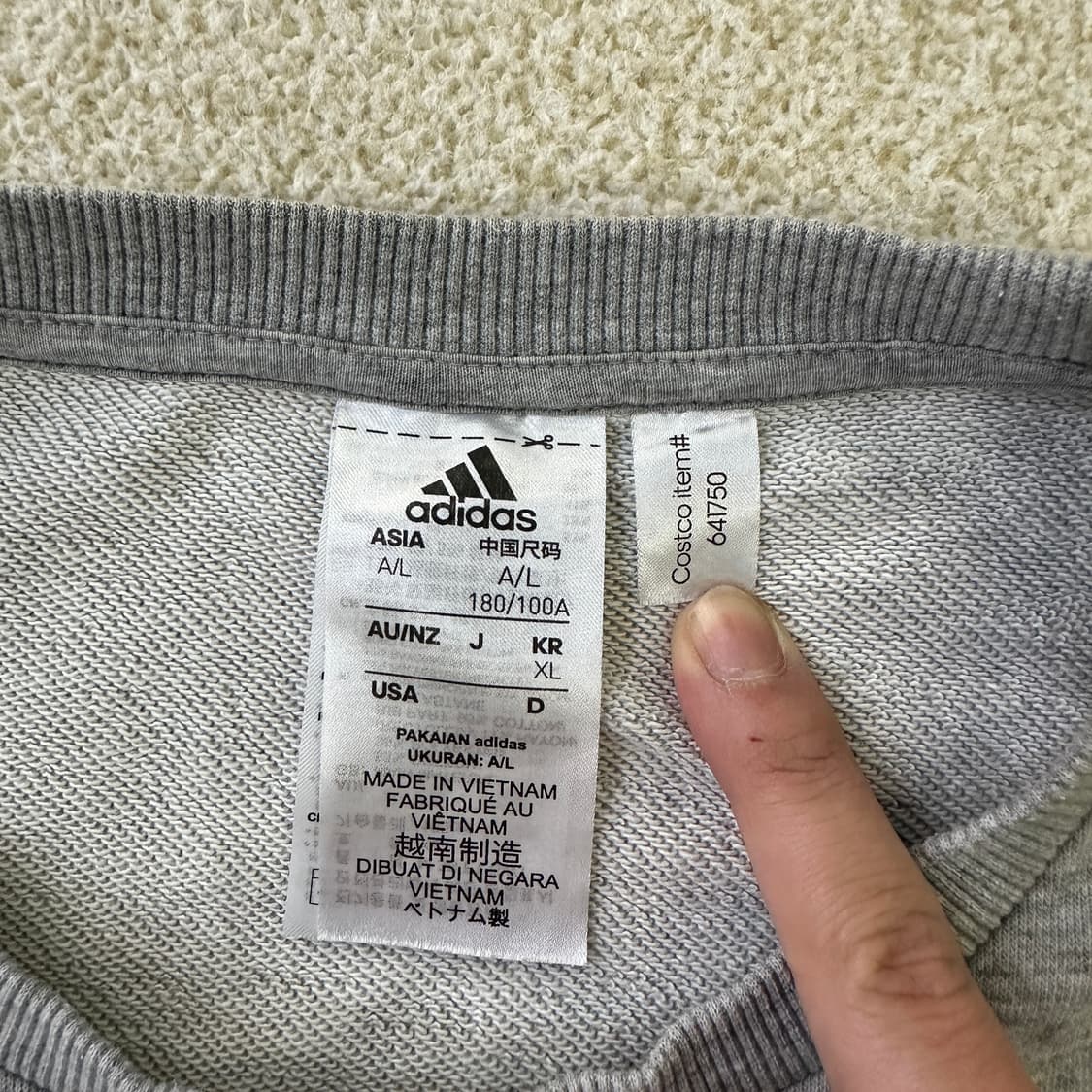 XL 아디다스 그레이 맨투맨 0324D 상품이미지2