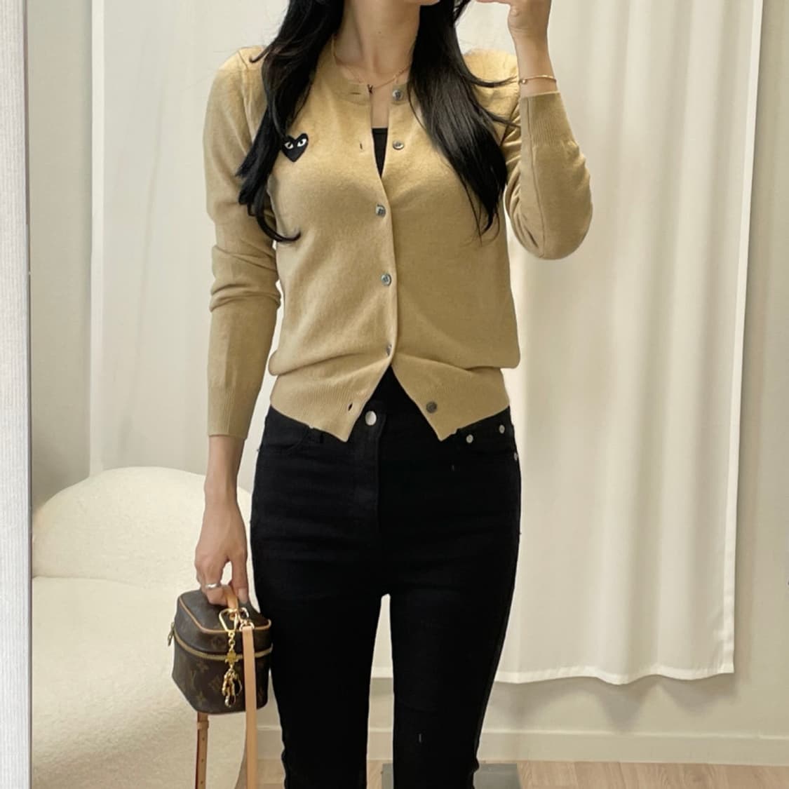 꼼데가르송 블랙와펜 베이지 가디건 백화점 구입 상품이미지7