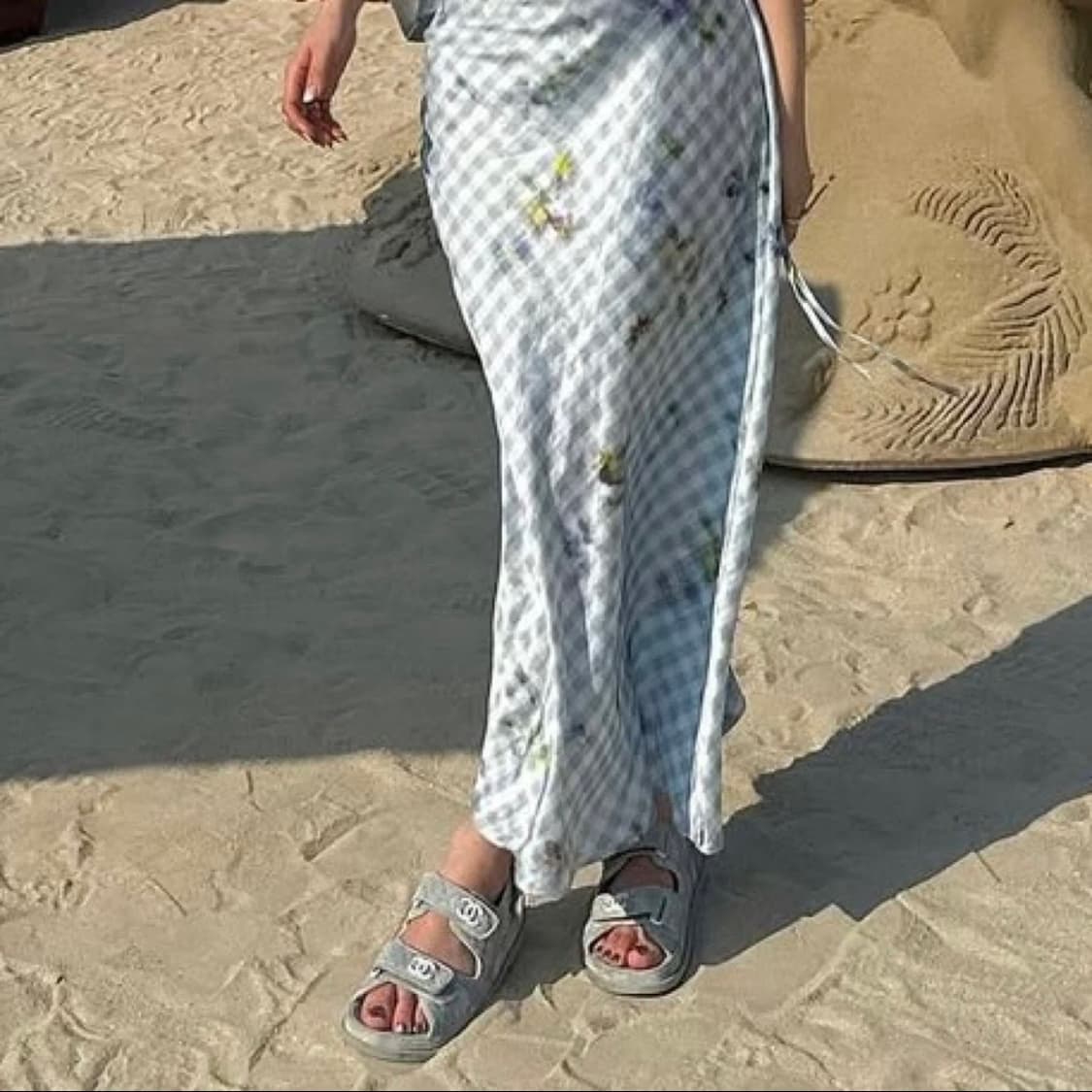 샤넬 스카이블루 벨크로 샌들 상품이미지2